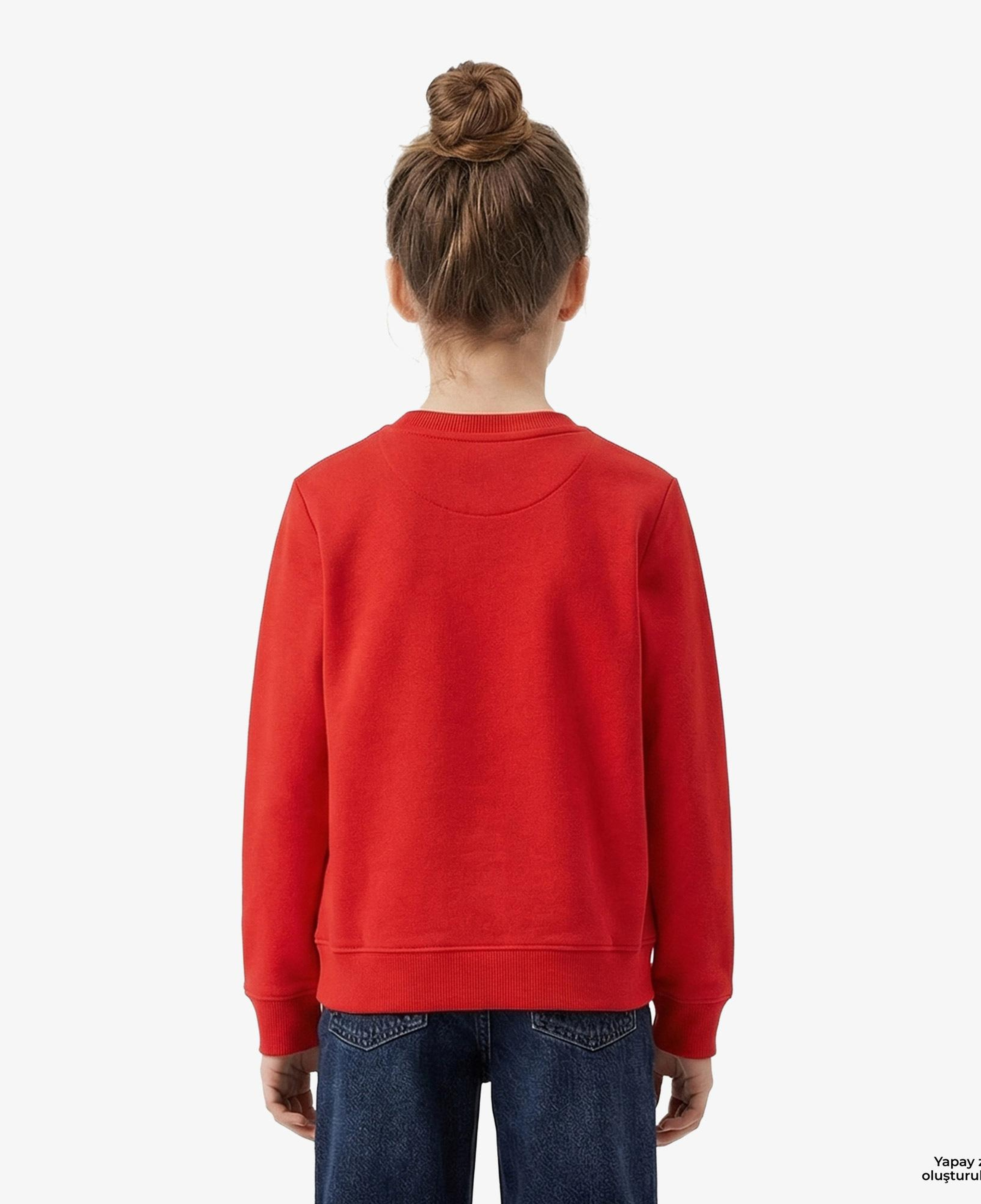 Calvin Klein Mono Mini Badge Çocuk Kırmızı Sweatshirt