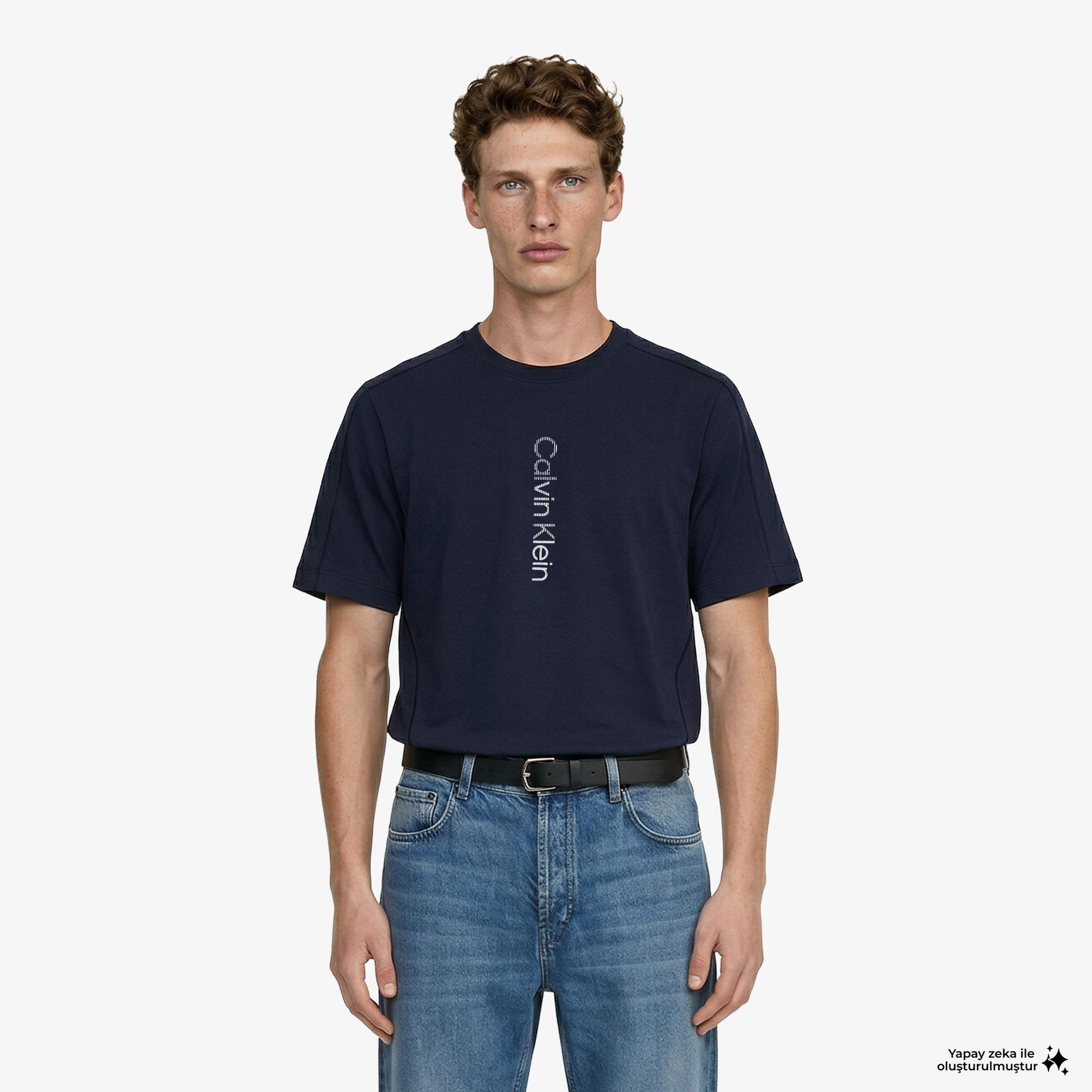 Calvin Klein Graphic Erkek Mavi T-Shirt