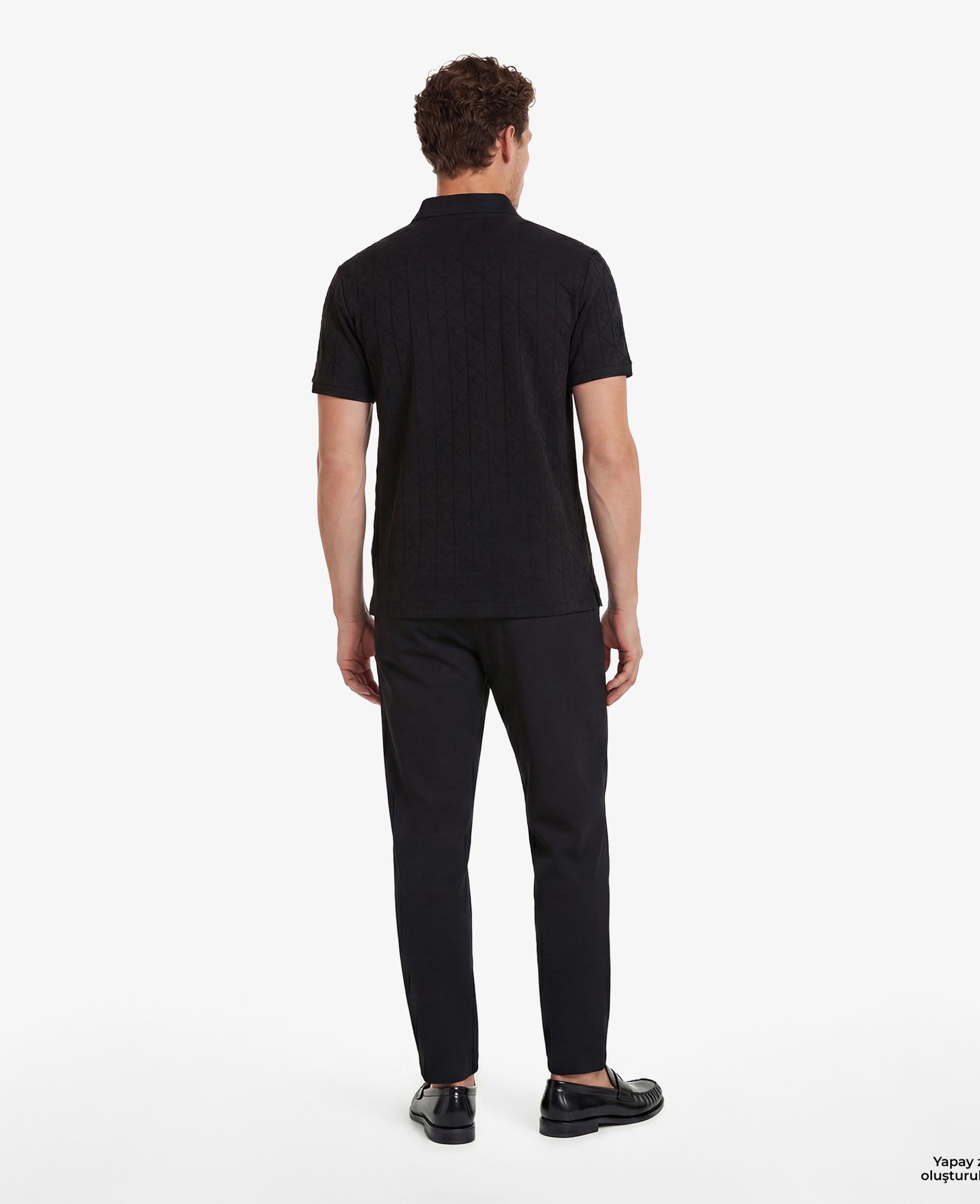 Calvin Klein Mercerized Emblem Jacquar Erkek Siyah Polo