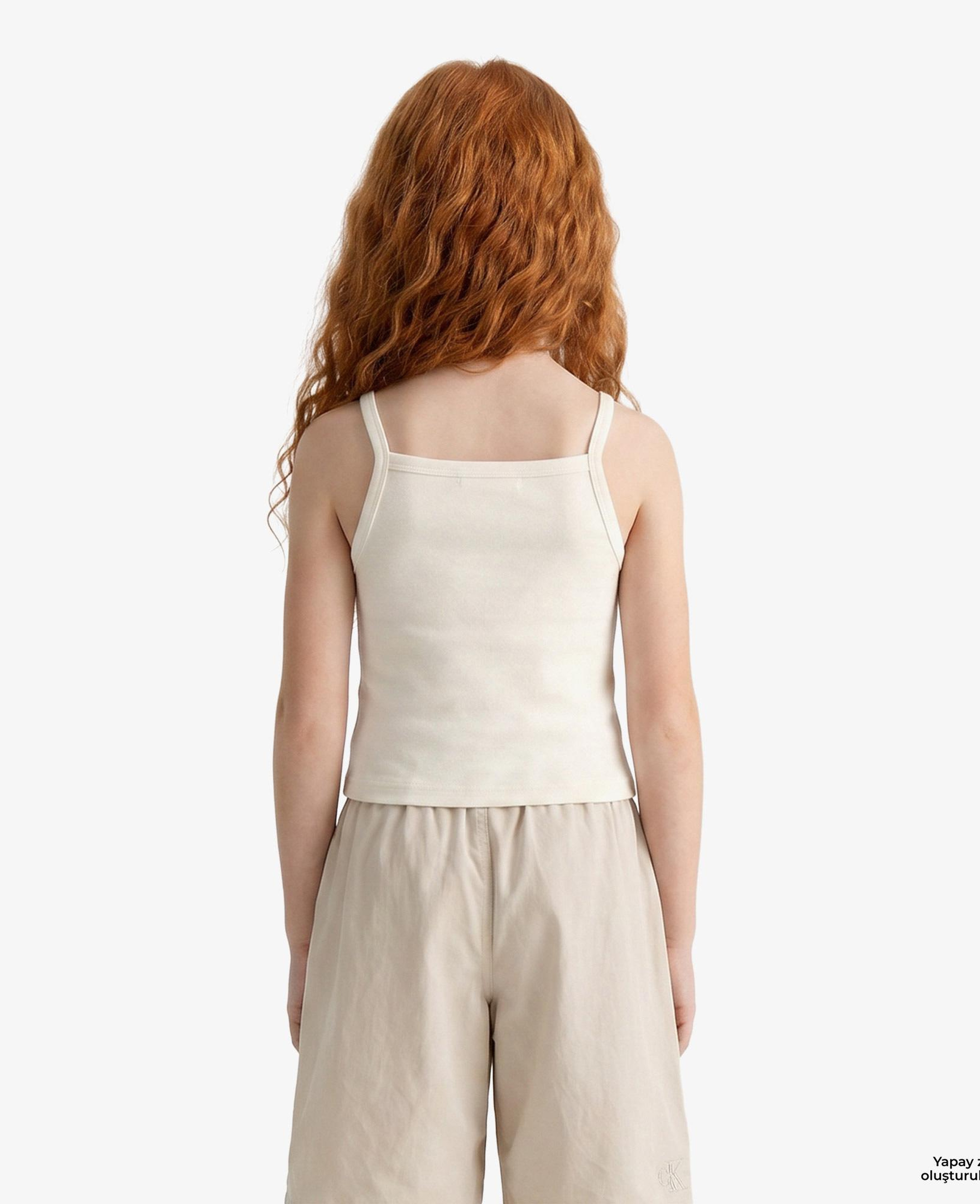 Calvin Klein Punto Strap Çocuk Beyaz T-Shirt