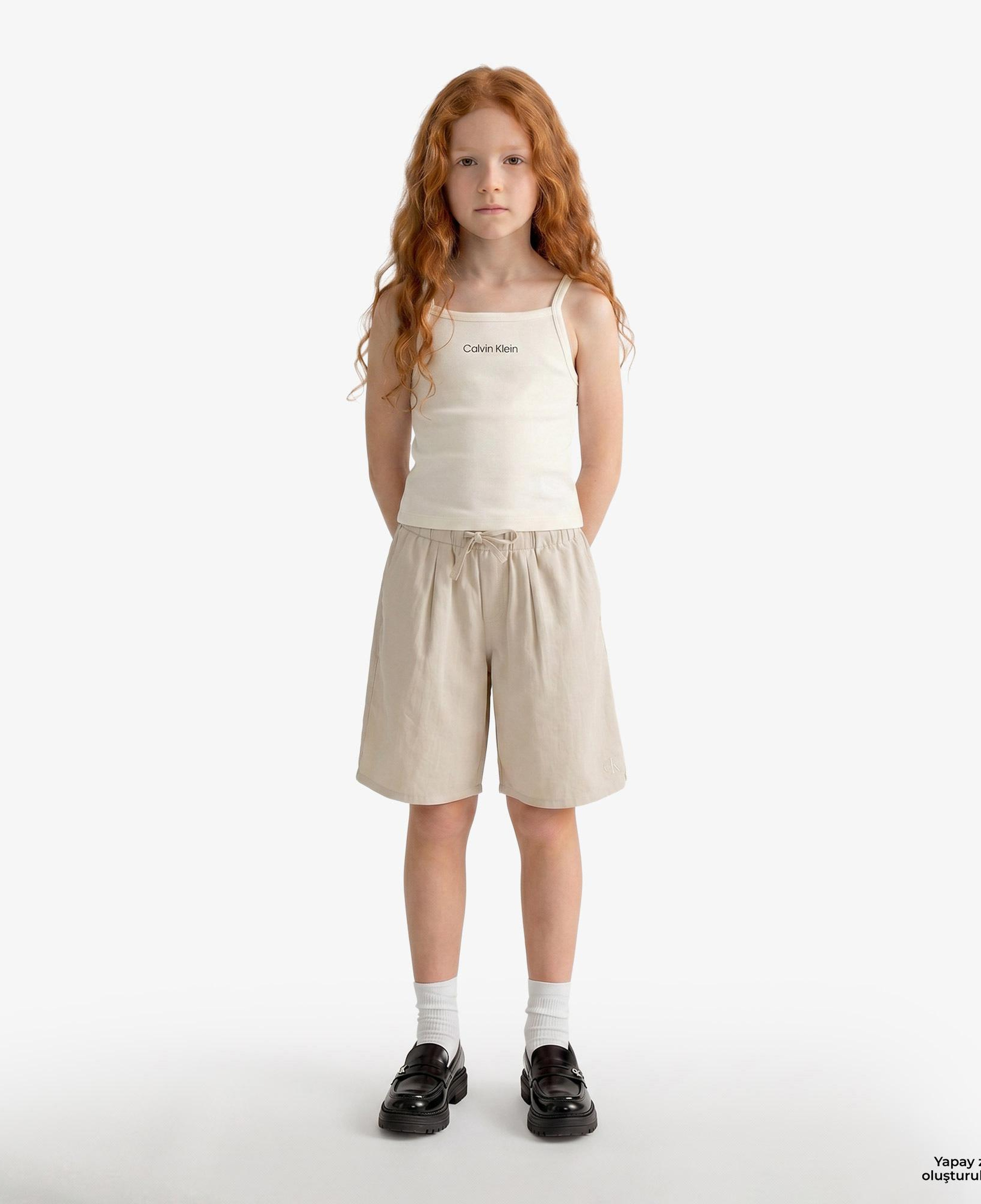 Calvin Klein Punto Strap Çocuk Beyaz T-Shirt