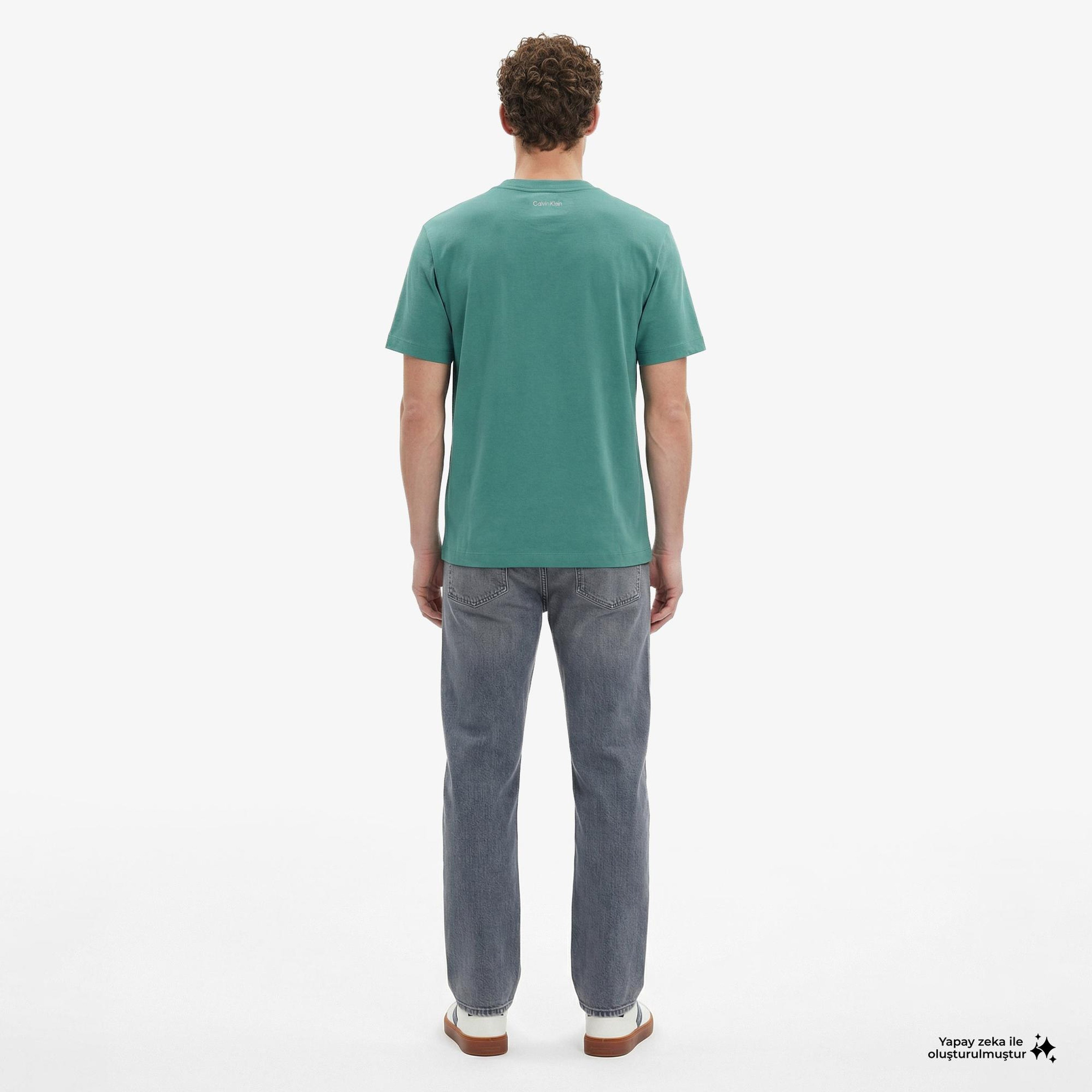 Calvin Klein 20S Easy Collegiate Badge  Erkek Yeşil T-Shirt