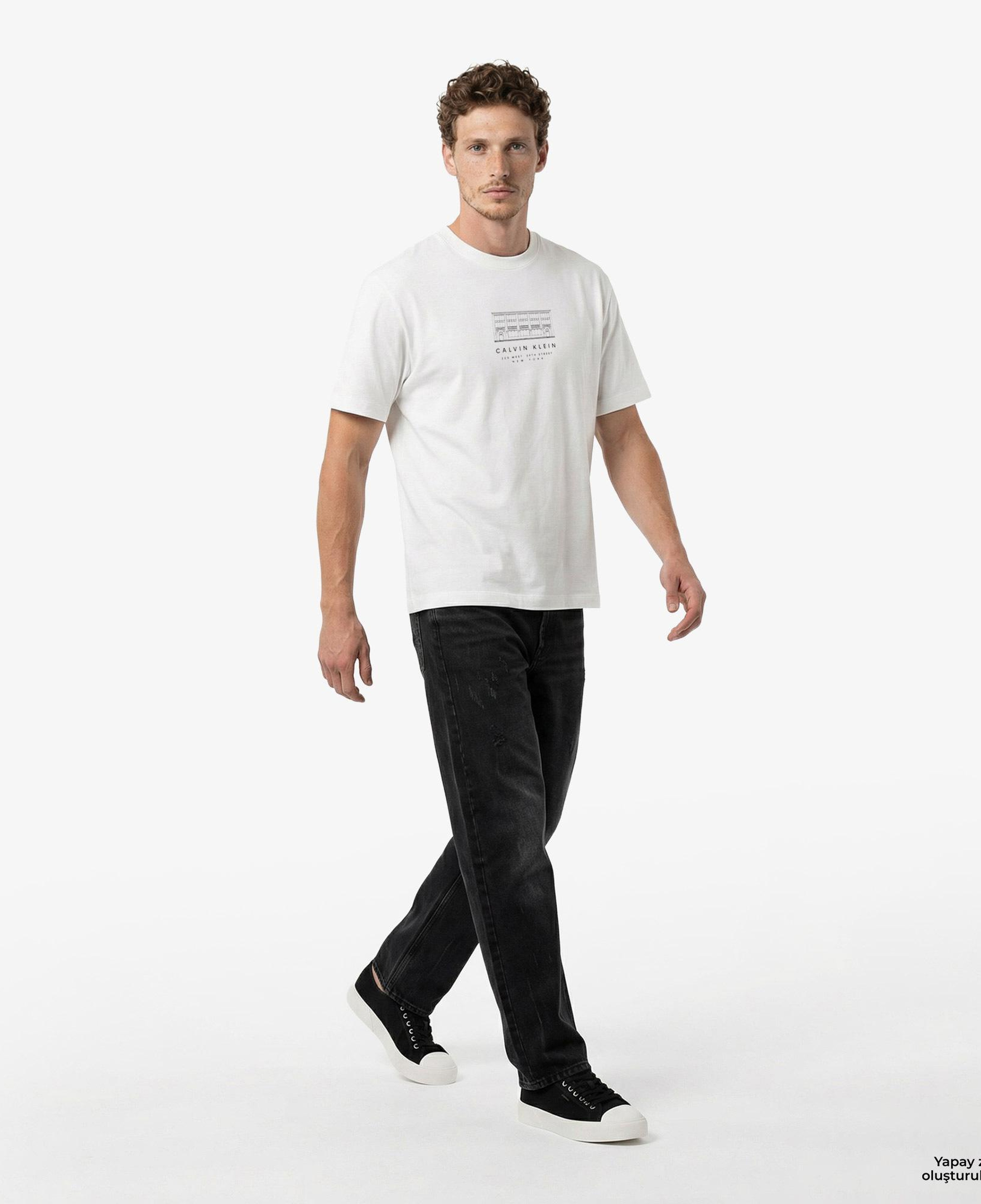 Calvin Klein 16S March Graphic Seasonal Erkek Beyaz T-Shirt