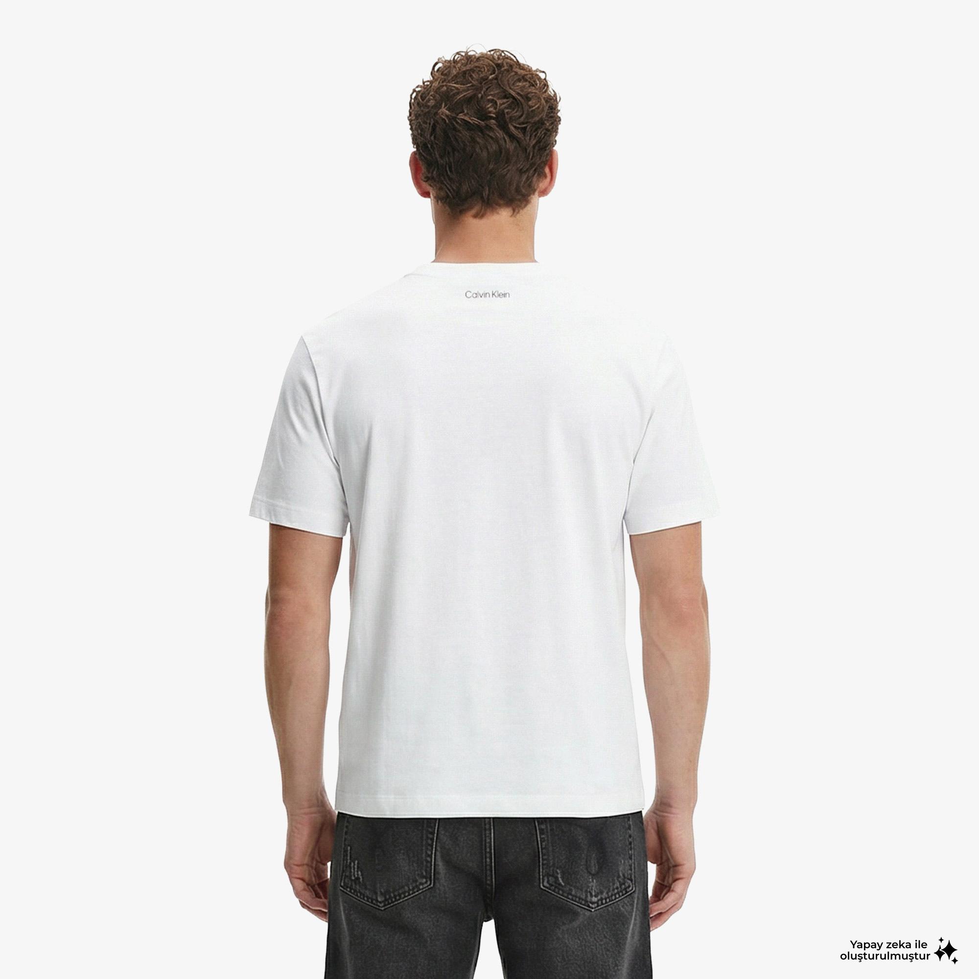 Calvin Klein 16S March Graphic Seasonal Erkek Beyaz T-Shirt