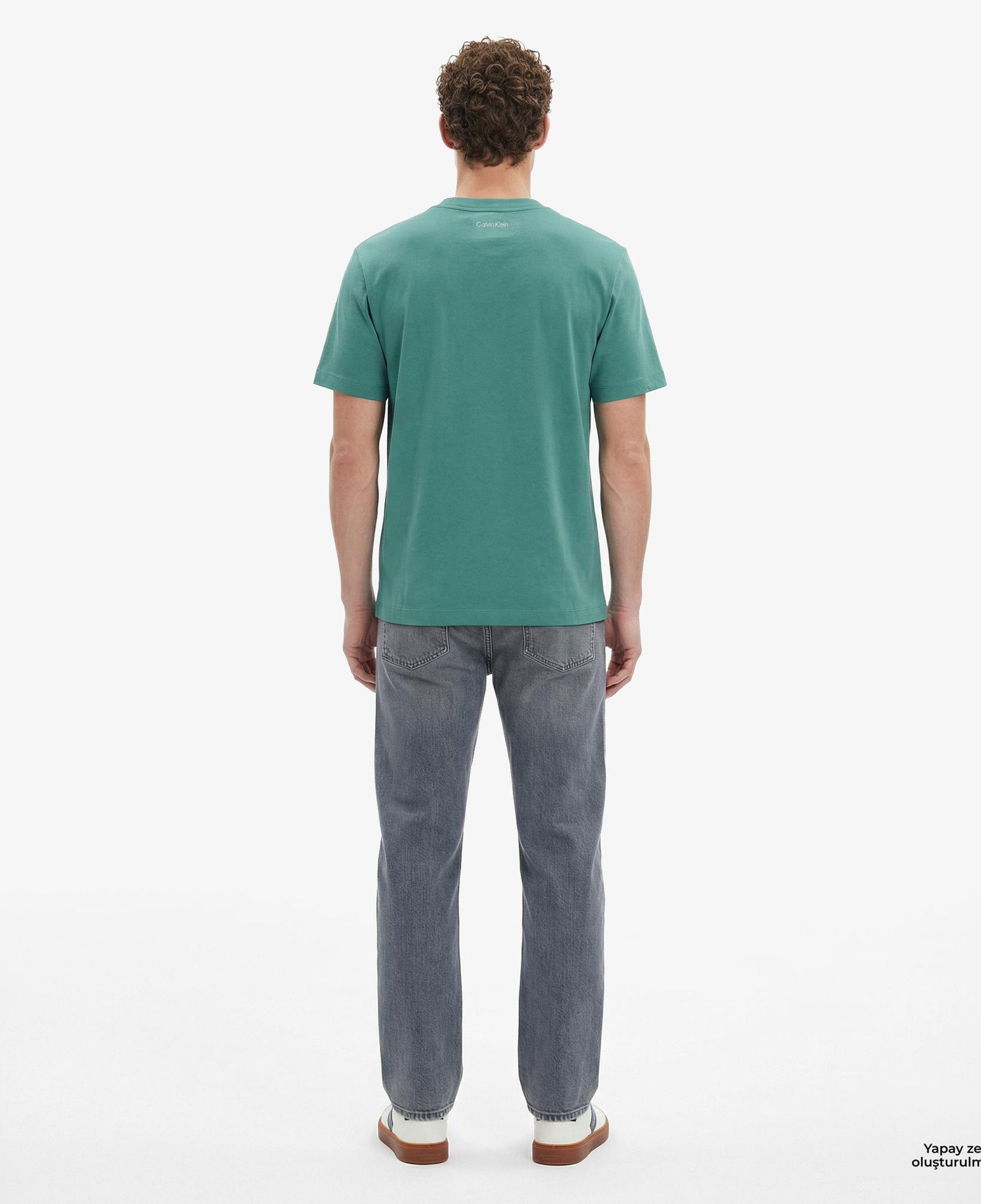 Calvin Klein 20S Easy Collegiate Badge  Erkek Yeşil T-Shirt