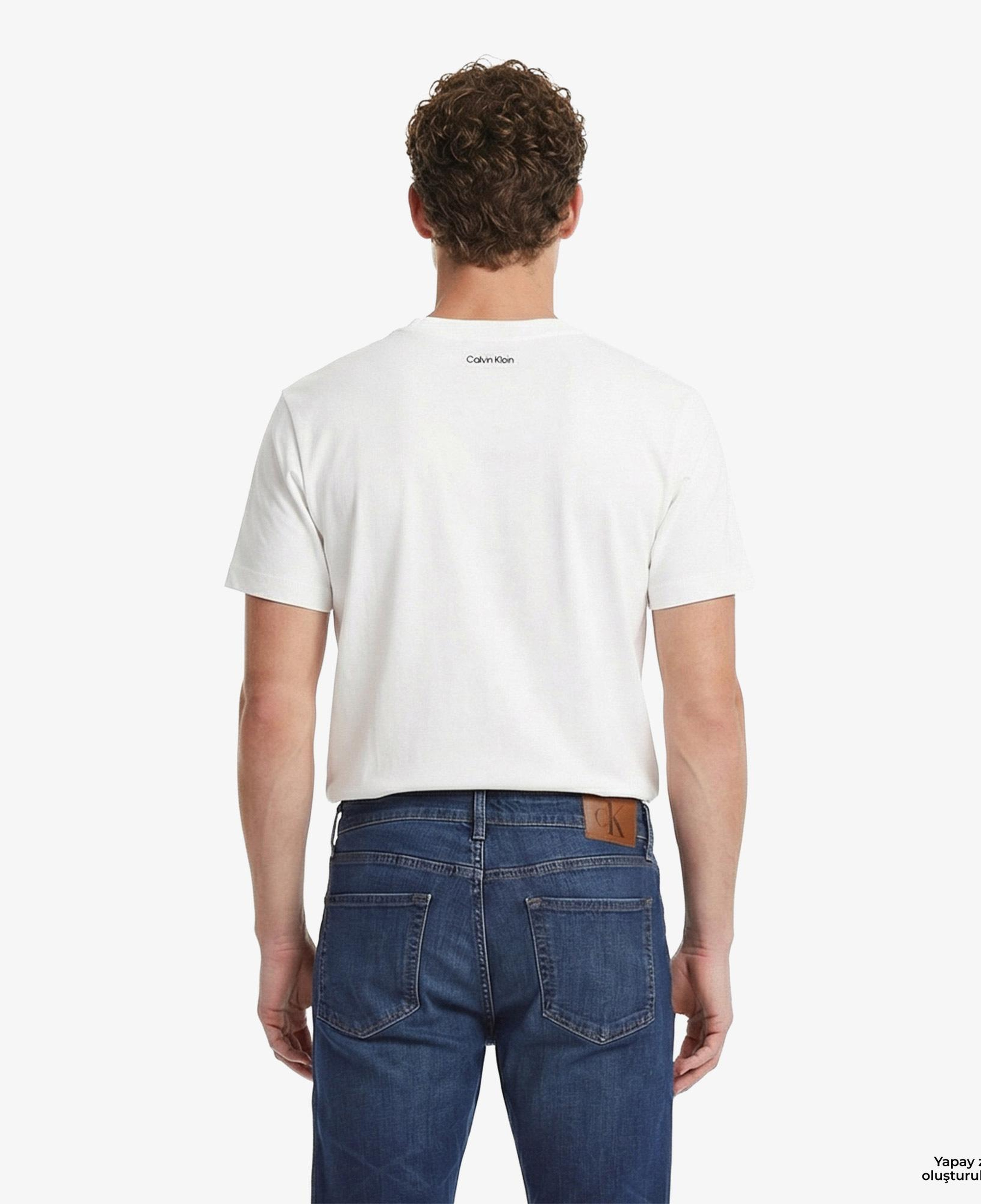 Calvin Klein 20S Easy Collegiate Badge Erkek Beyaz T-Shirt