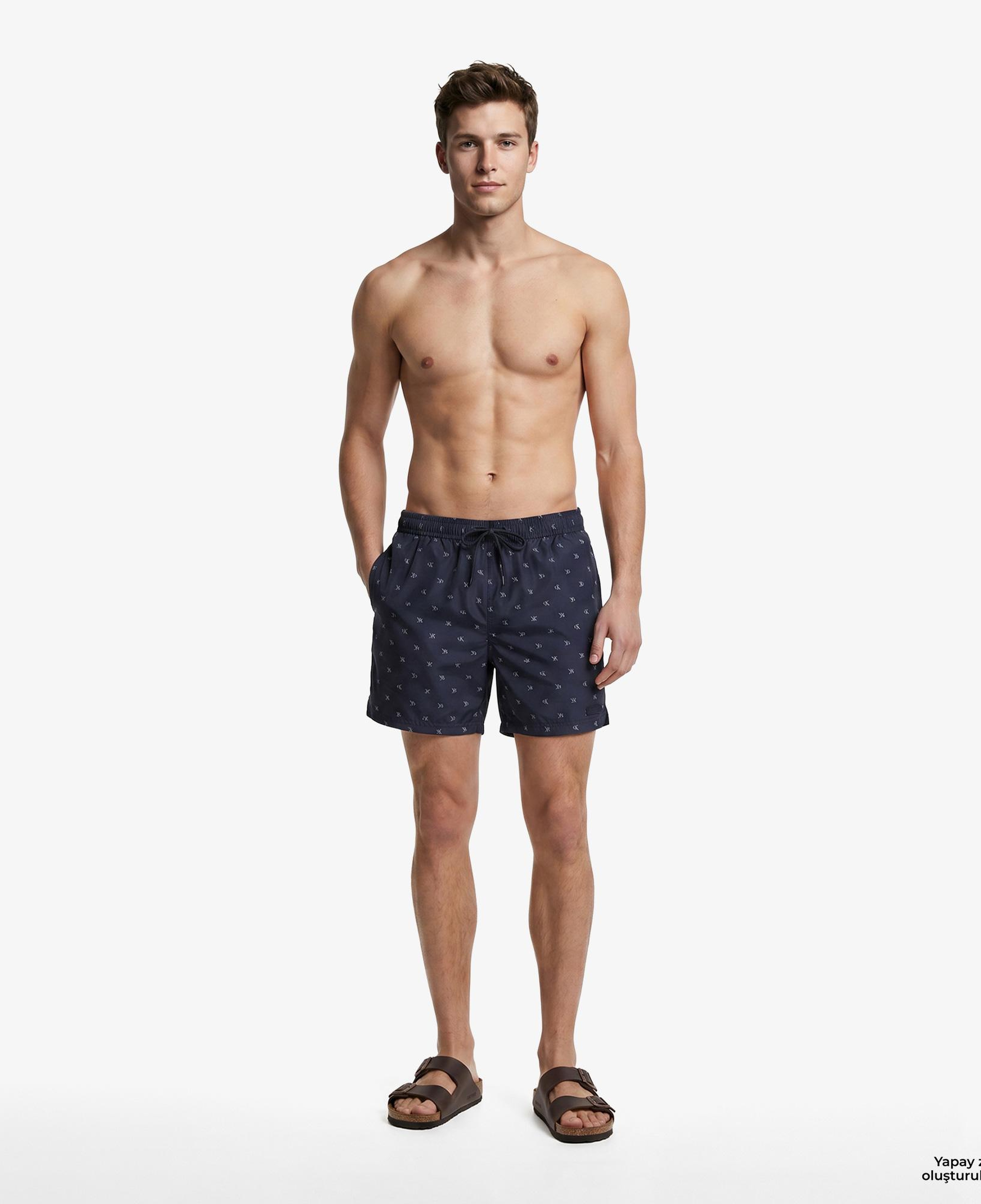 Calvin Klein Short Drawstring Covered Erkek Mavi Deniz Şortu