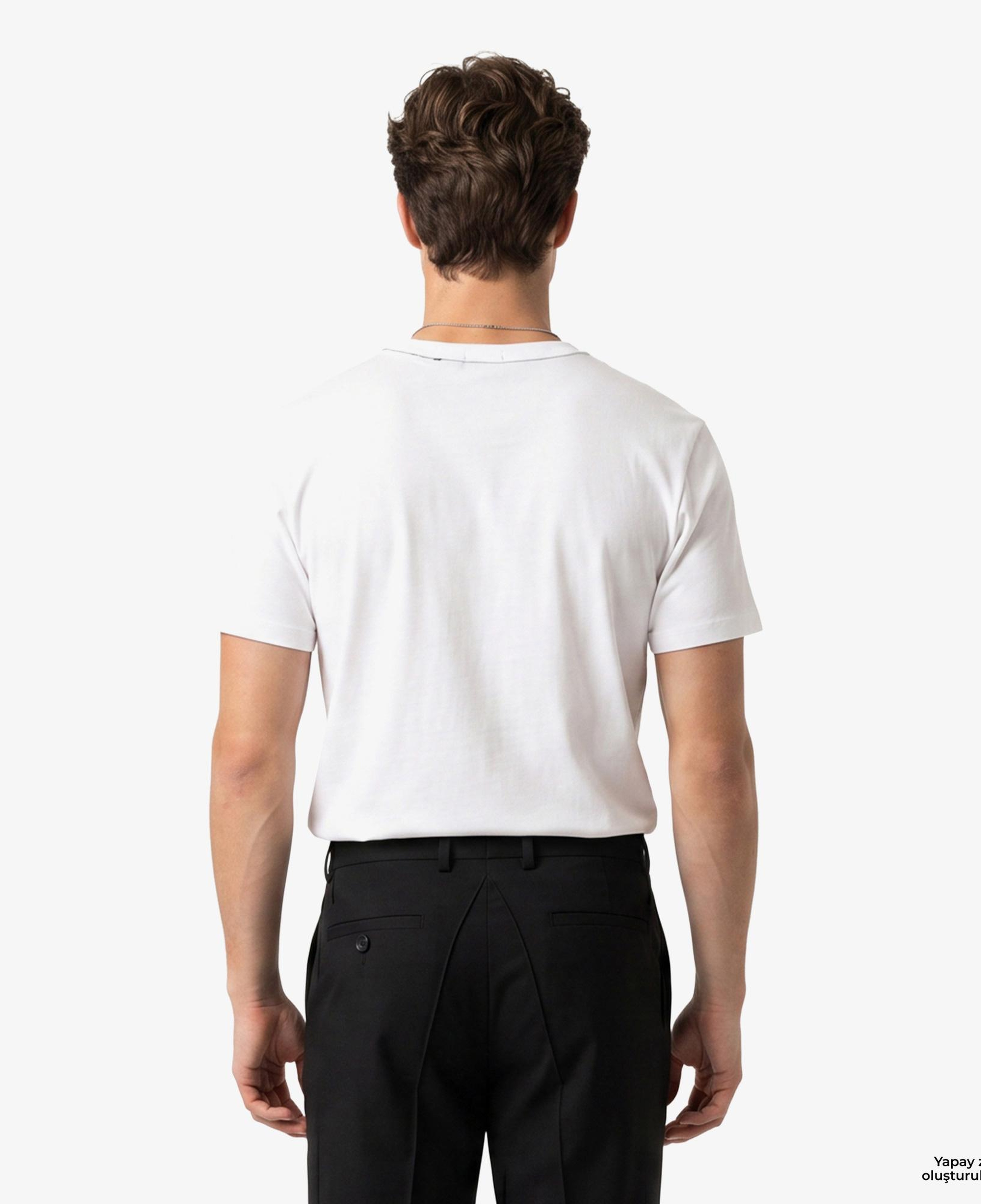 Calvin Klein Contrast Collar Stitch Crewnk Erkek Beyaz T-Shirt