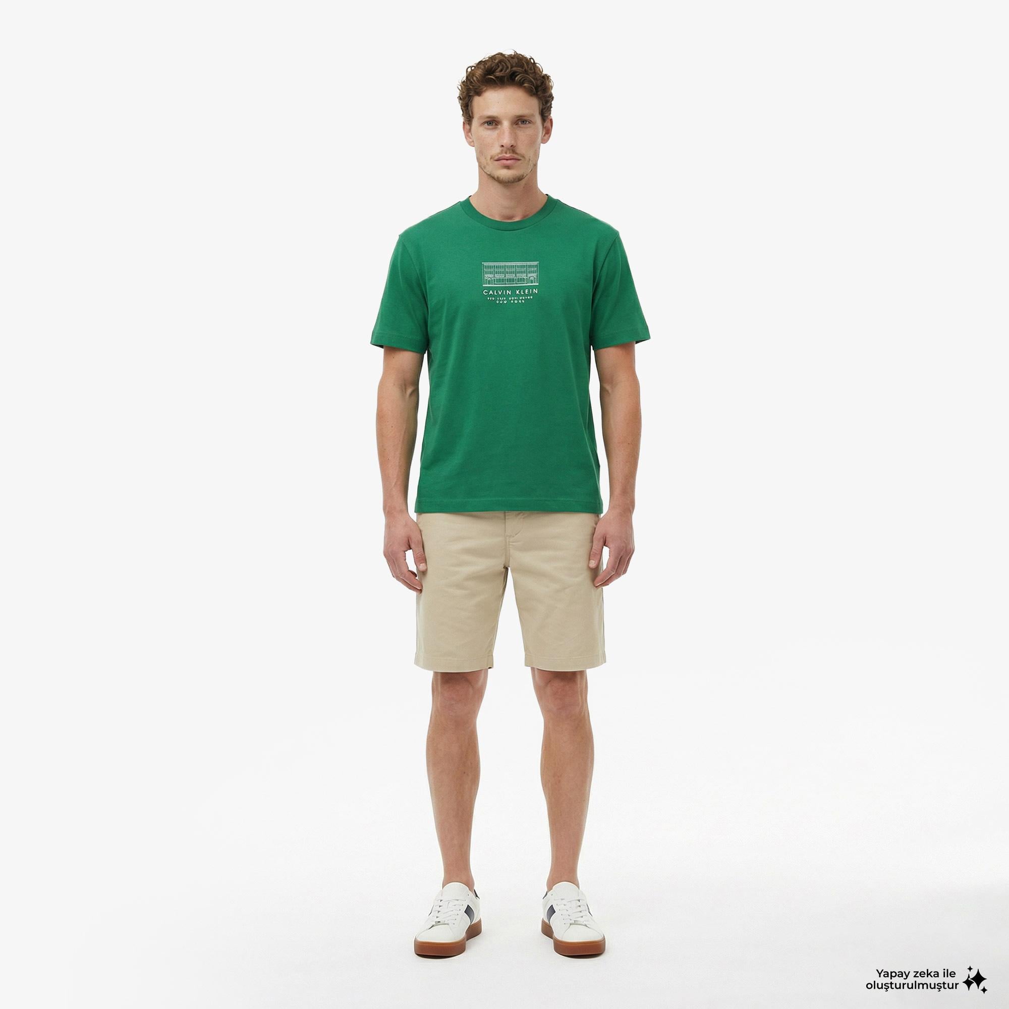 Calvin Klein 16S March Graphic Seasonal Erkek Yeşil T-Shirt