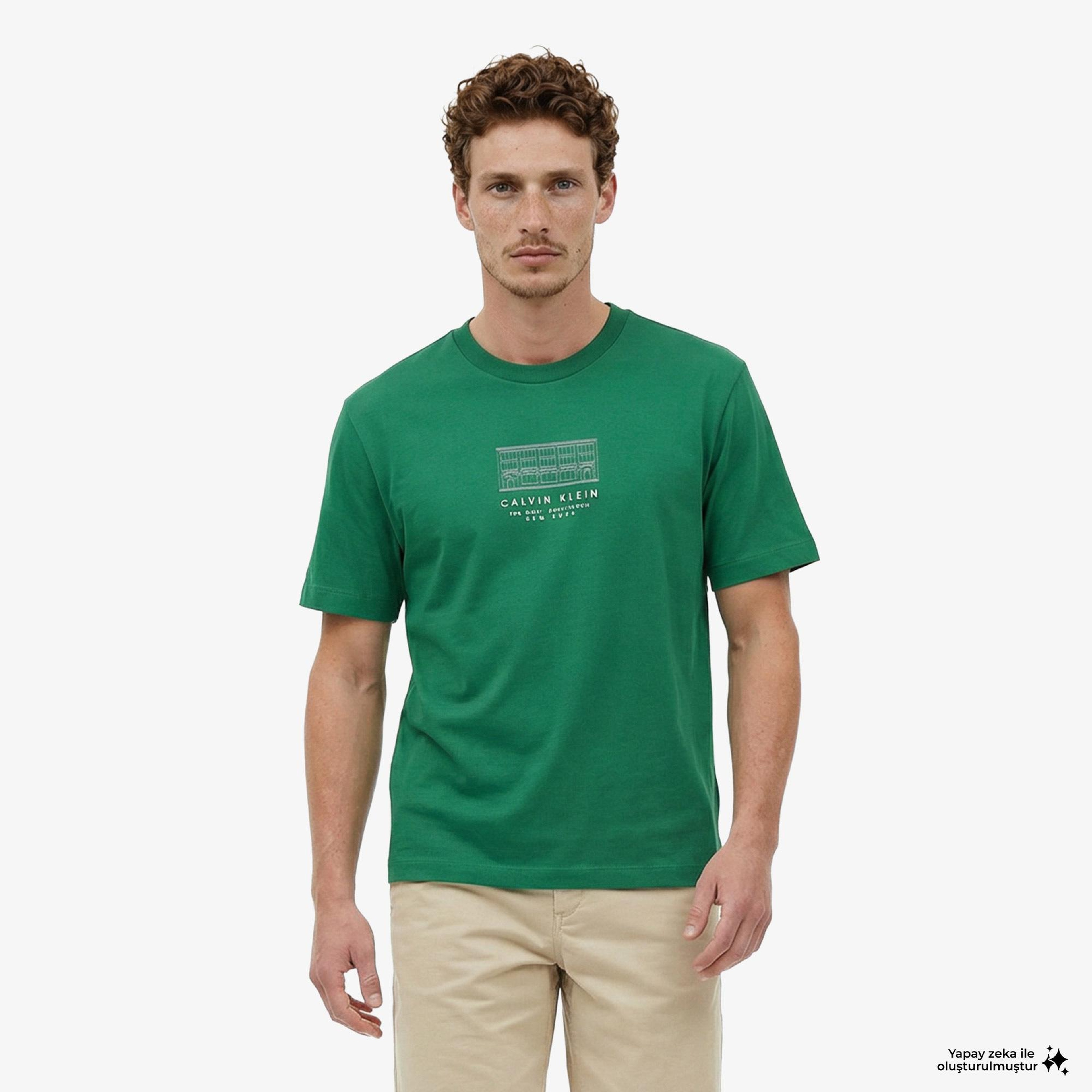 Calvin Klein 16S March Graphic Seasonal Erkek Yeşil T-Shirt
