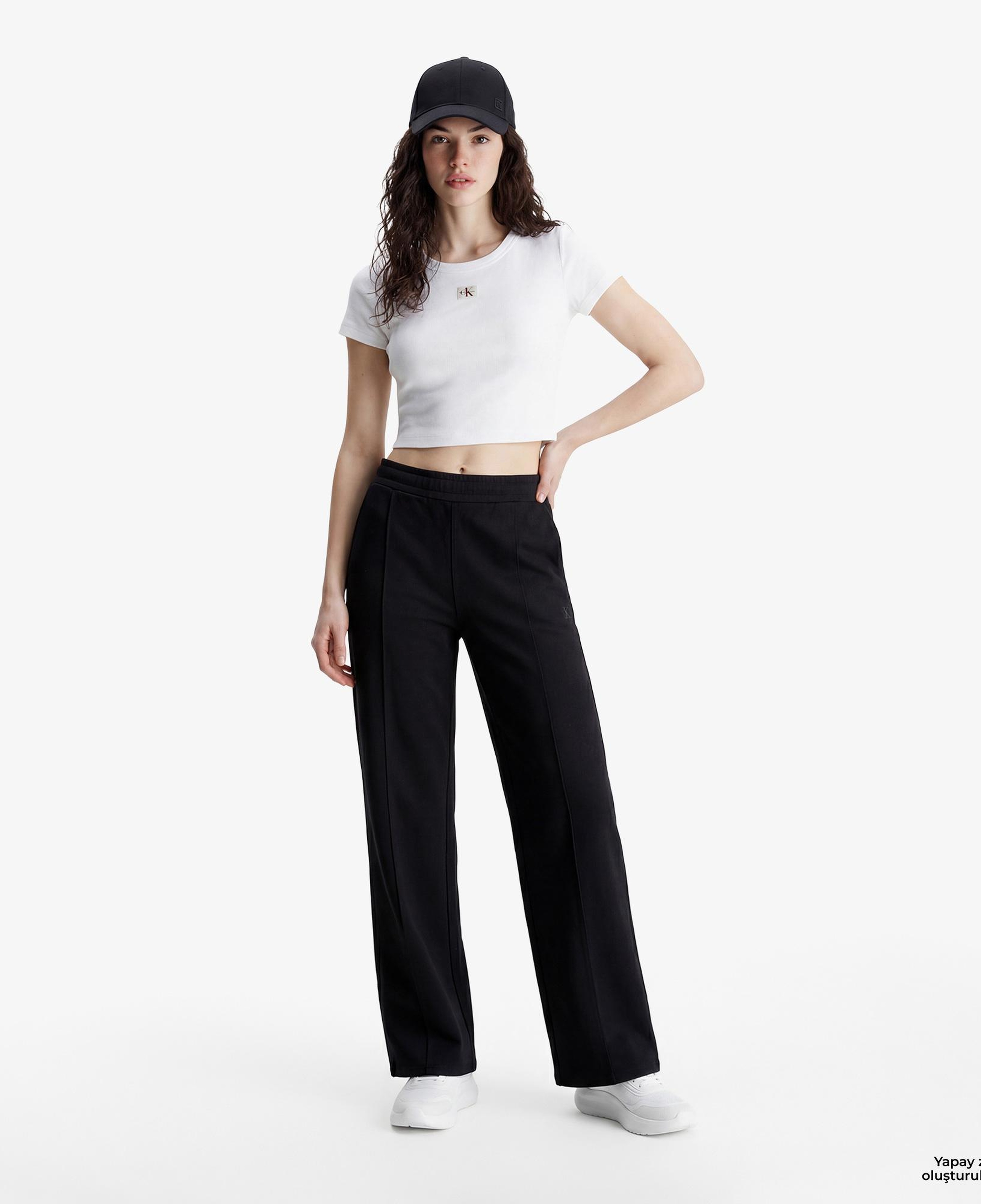 Calvin Klein Archieve Logo French Terry Kadın Siyah Eşofman Altı