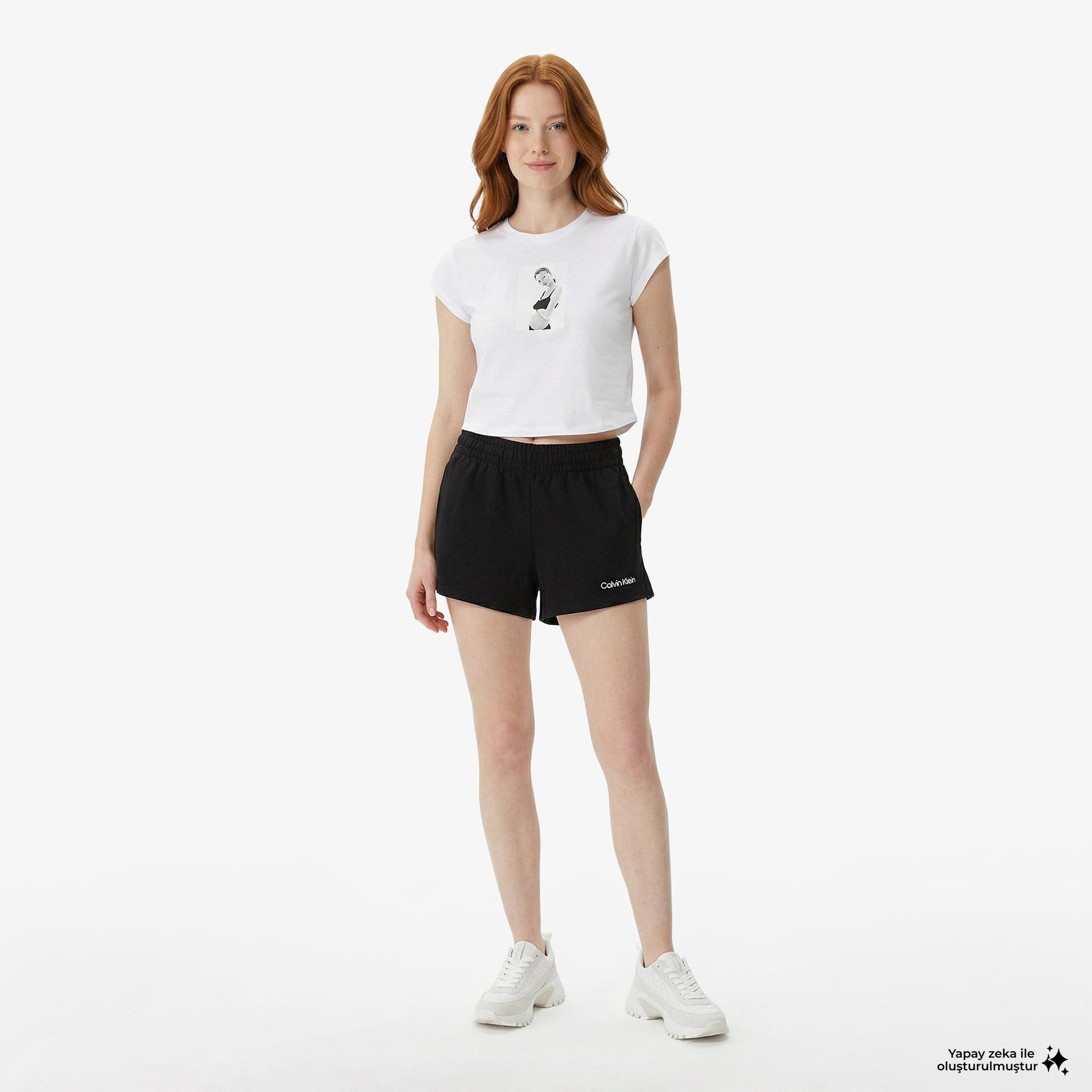 Calvin Klein French Terry Kadın Siyah Şort
