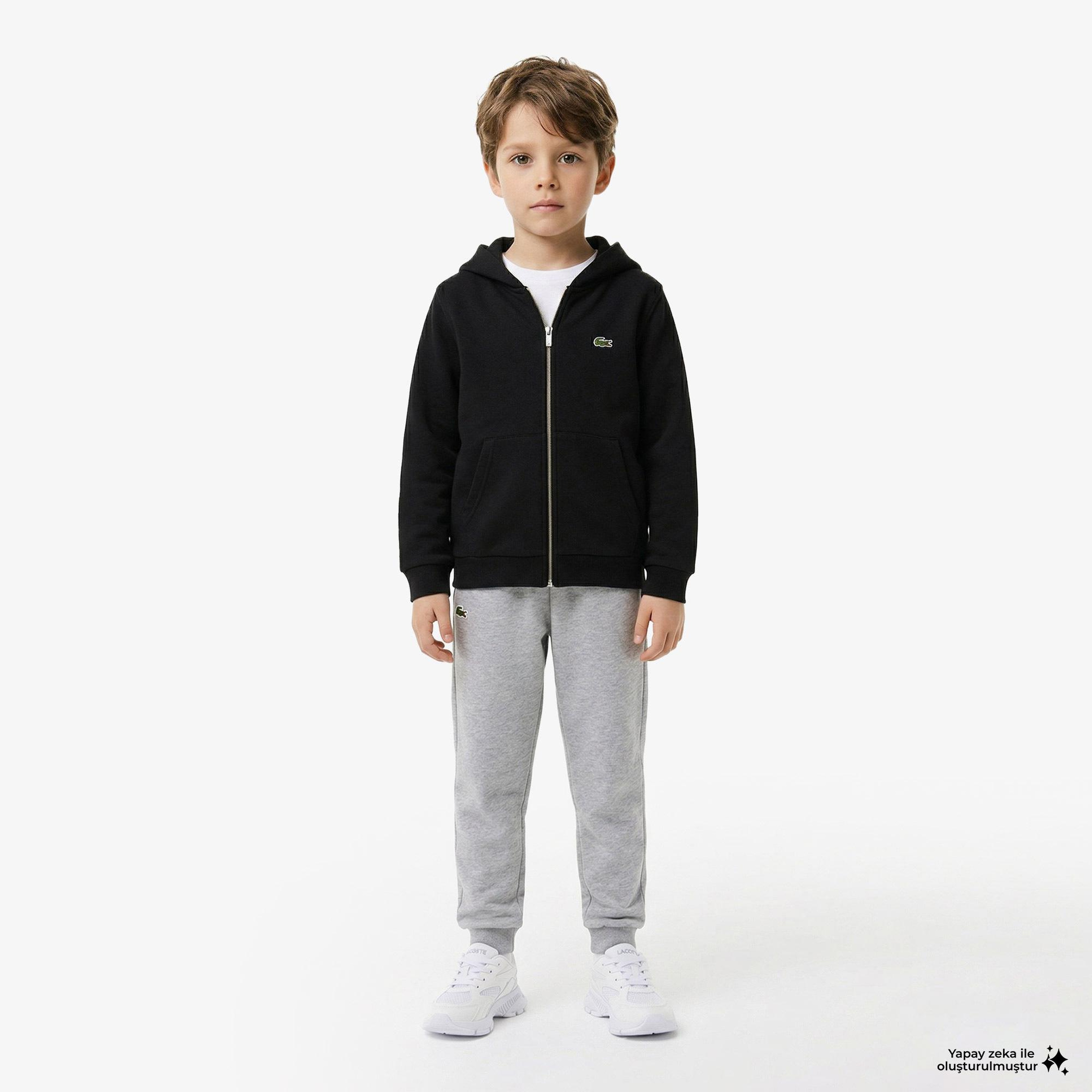 Çocuk Kapüşonlu Siyah Sweatshirt