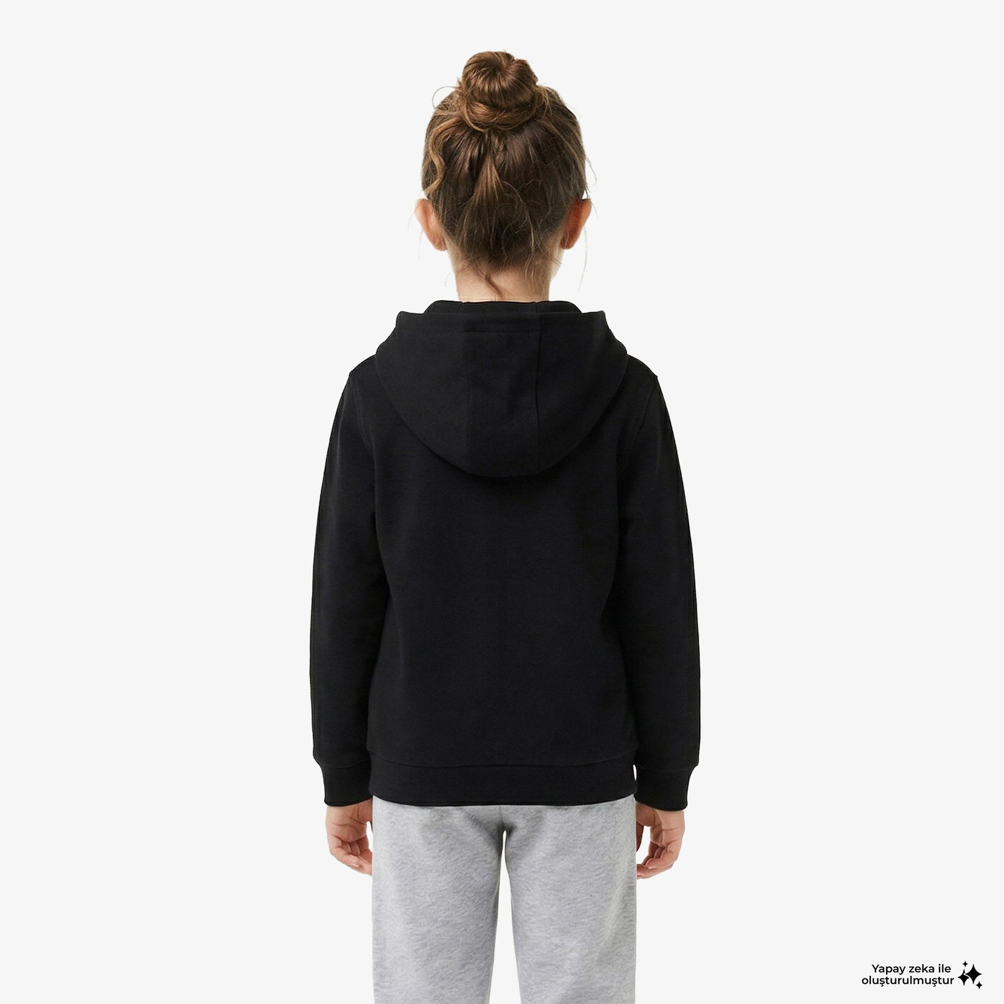 Çocuk Kapüşonlu Siyah Sweatshirt