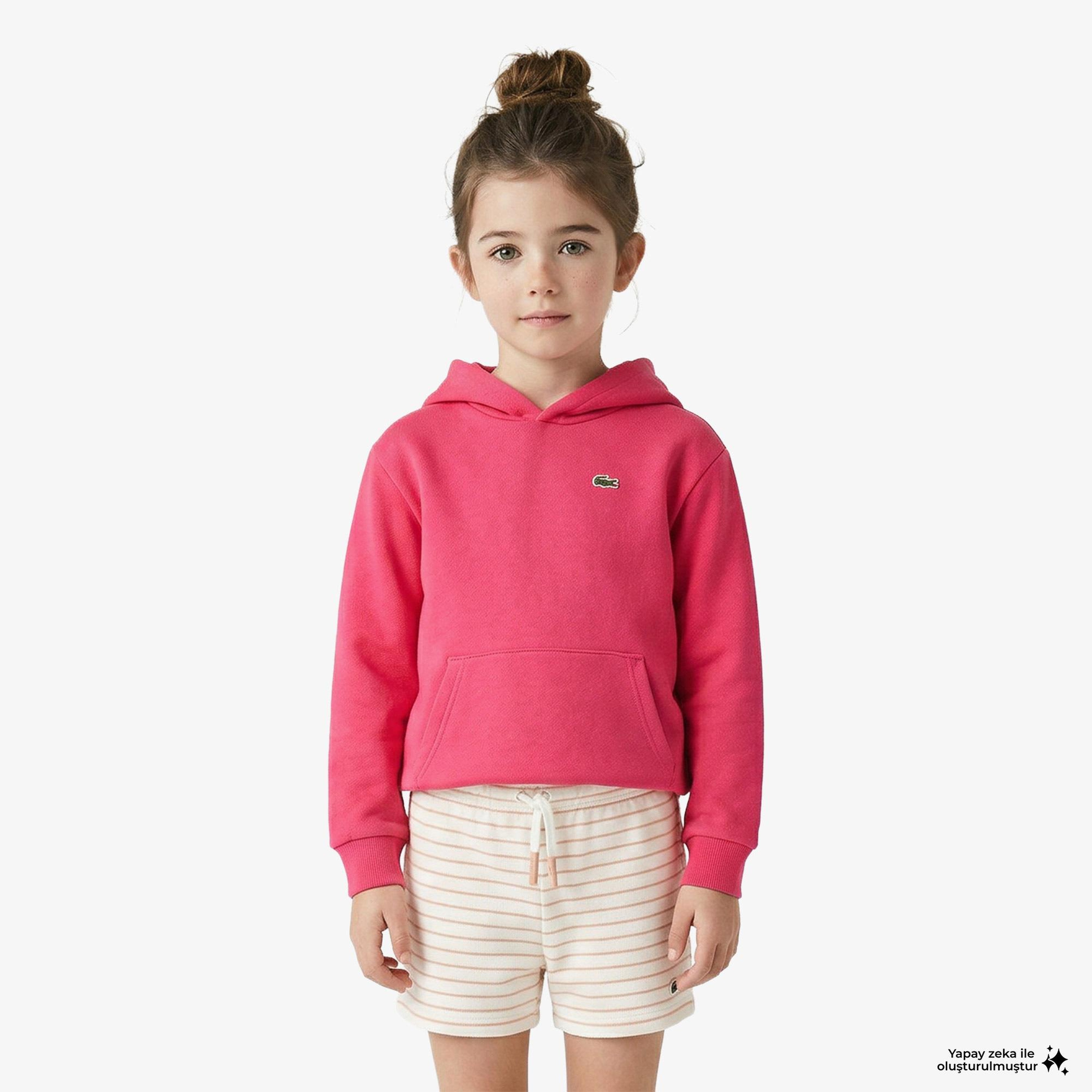 Çocuk Kapüşonlu Pembe Sweatshirt