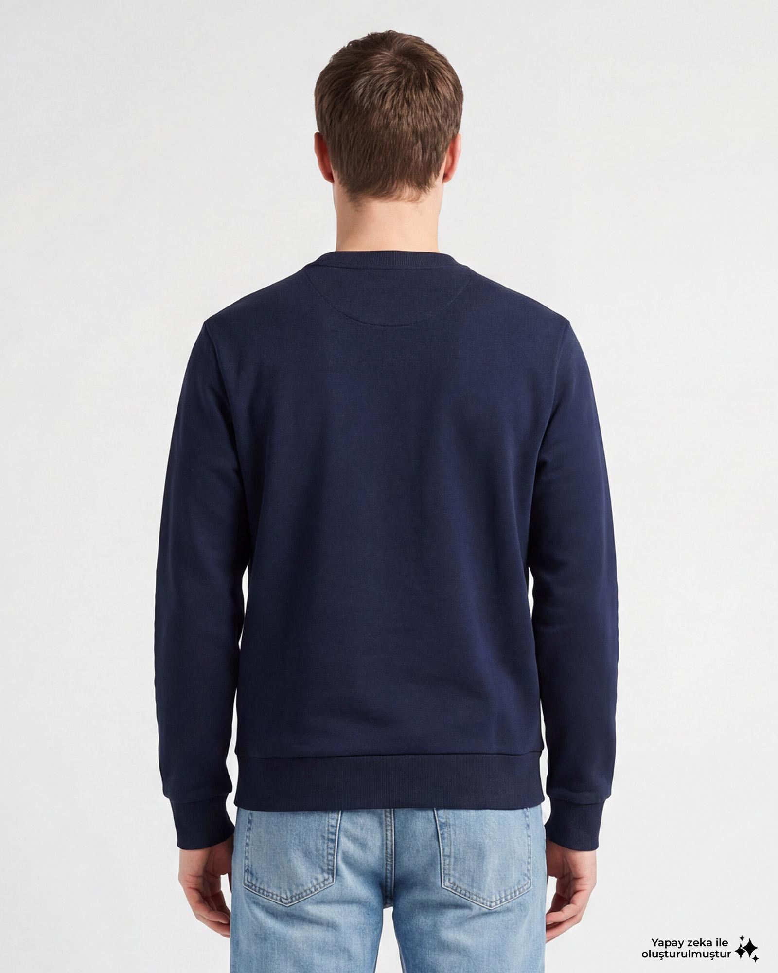 GANT Erkek Lacivert Regular Fit Sweatshirt