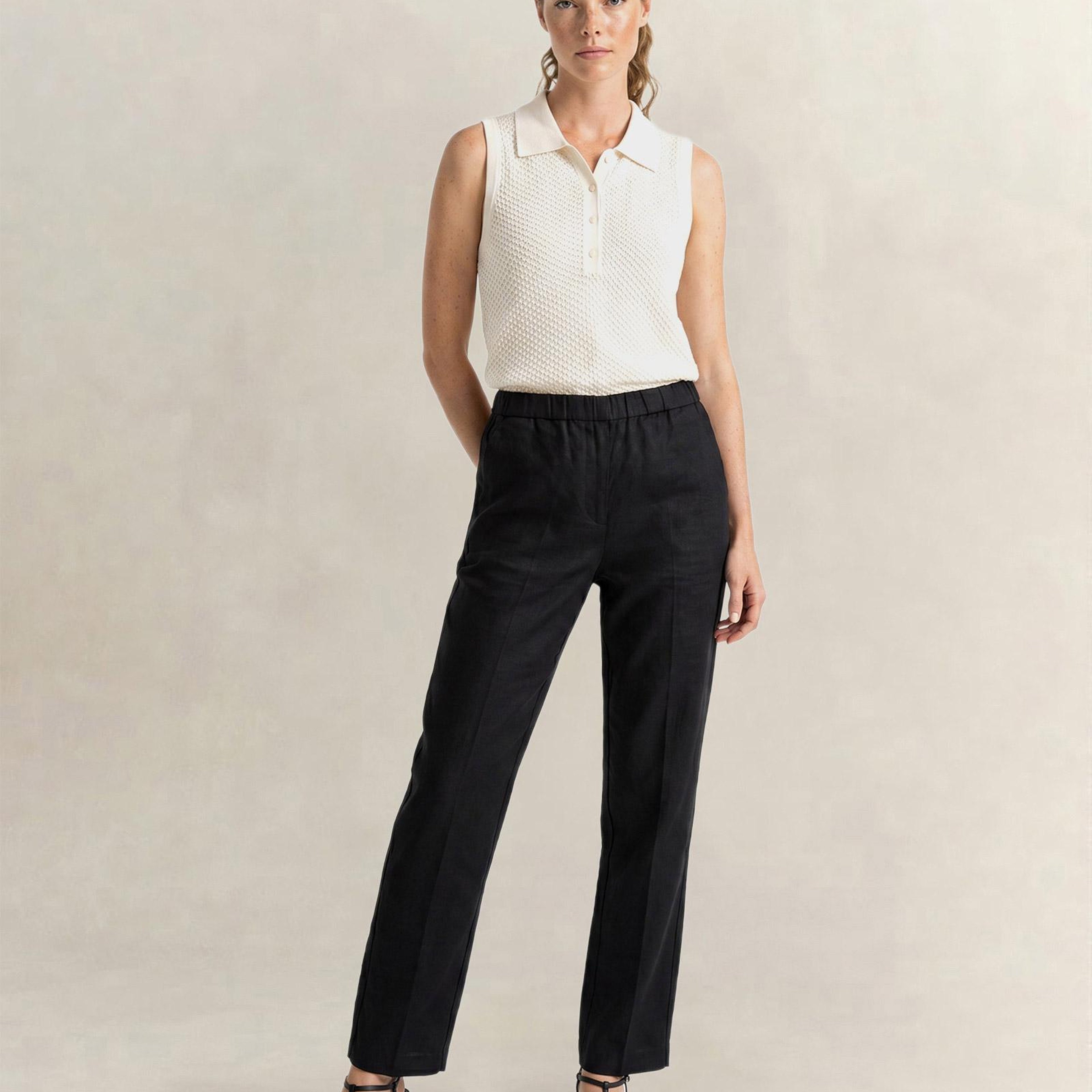 GANT Kadın Siyah Relaxed Fit Pantolon