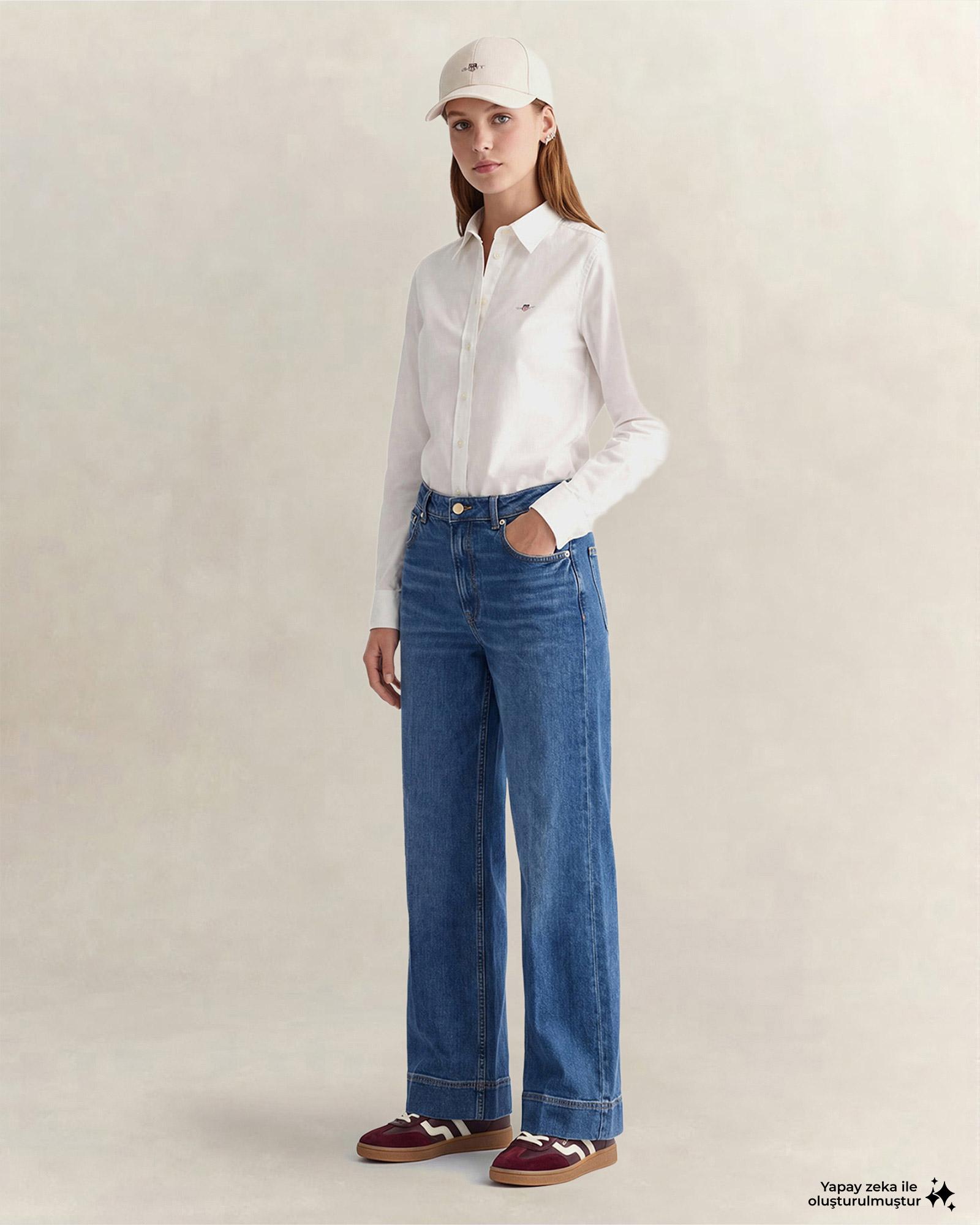 GANT Kadın Mavi Regular Fit Jean