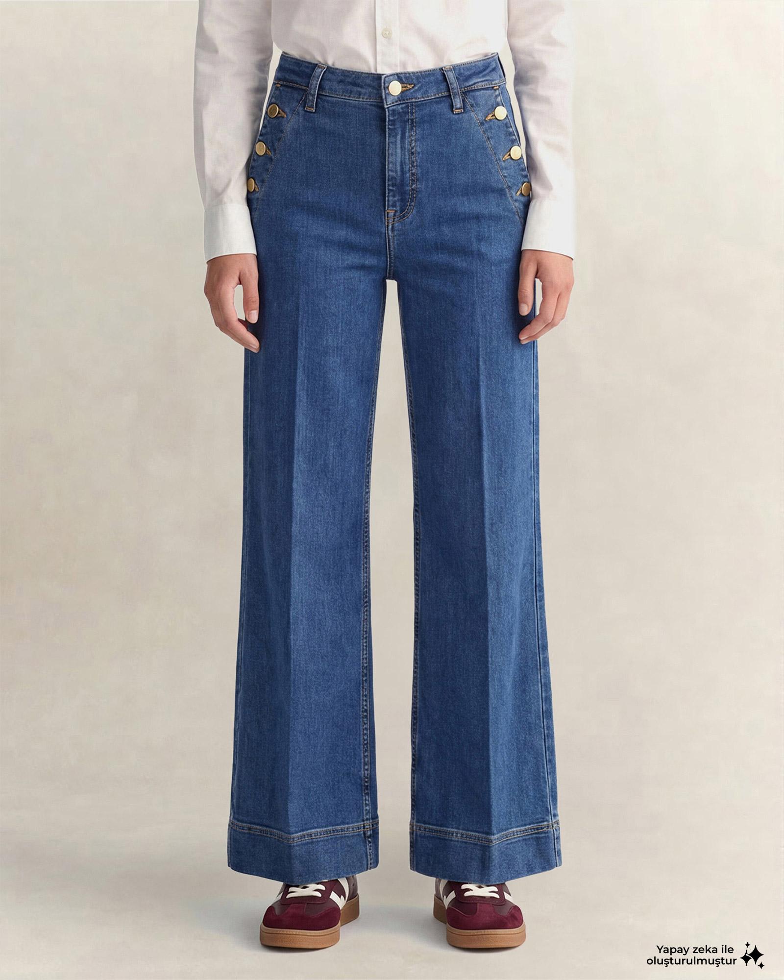 GANT Kadın Mavi Regular Fit Jean