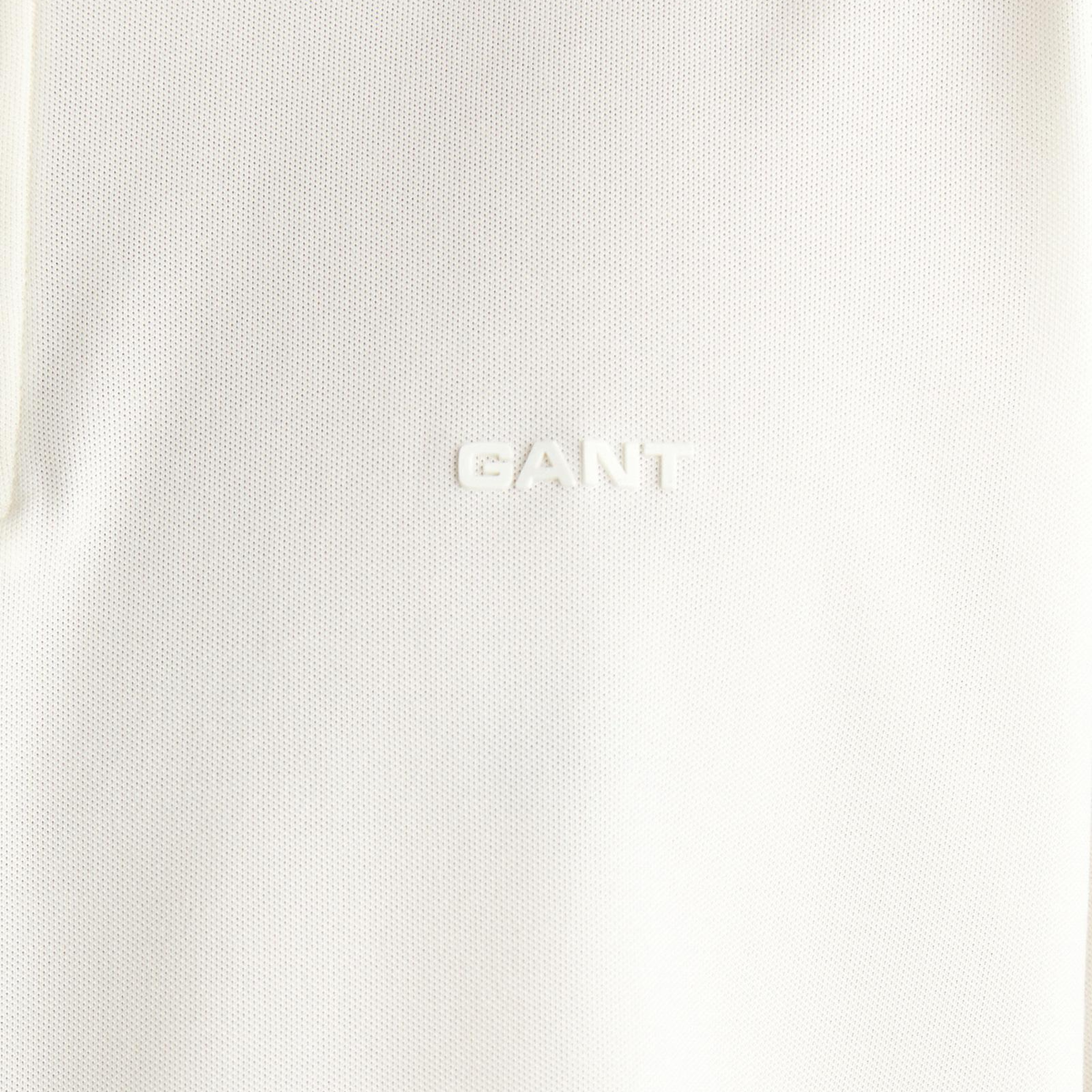 GANT Erkek Beyaz Regular Fit Yarım Fermuarlı Polo Yaka T-Shirt