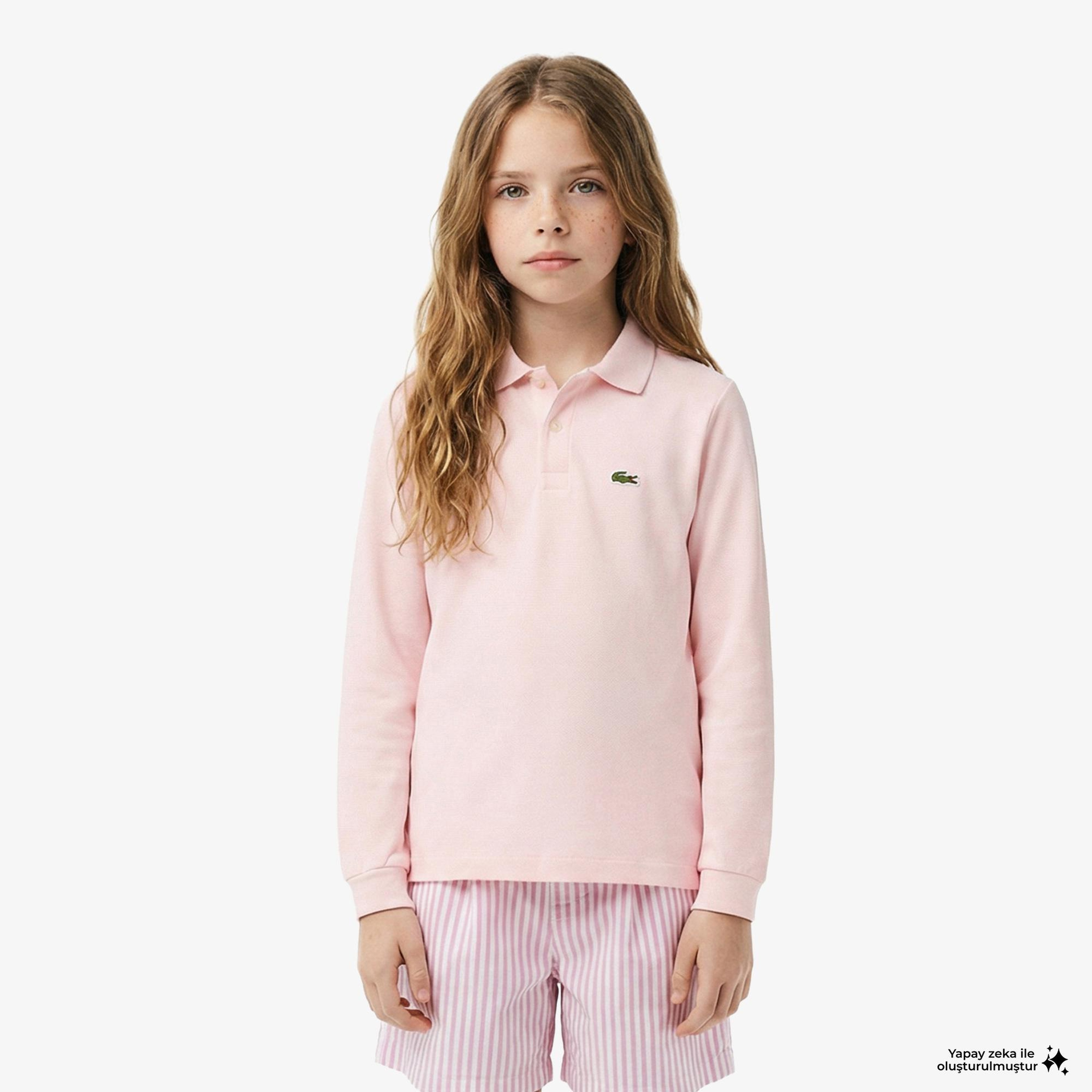 Lacoste Erkek Çocuk Regular Fit Uzun Kollu Pembe Polo