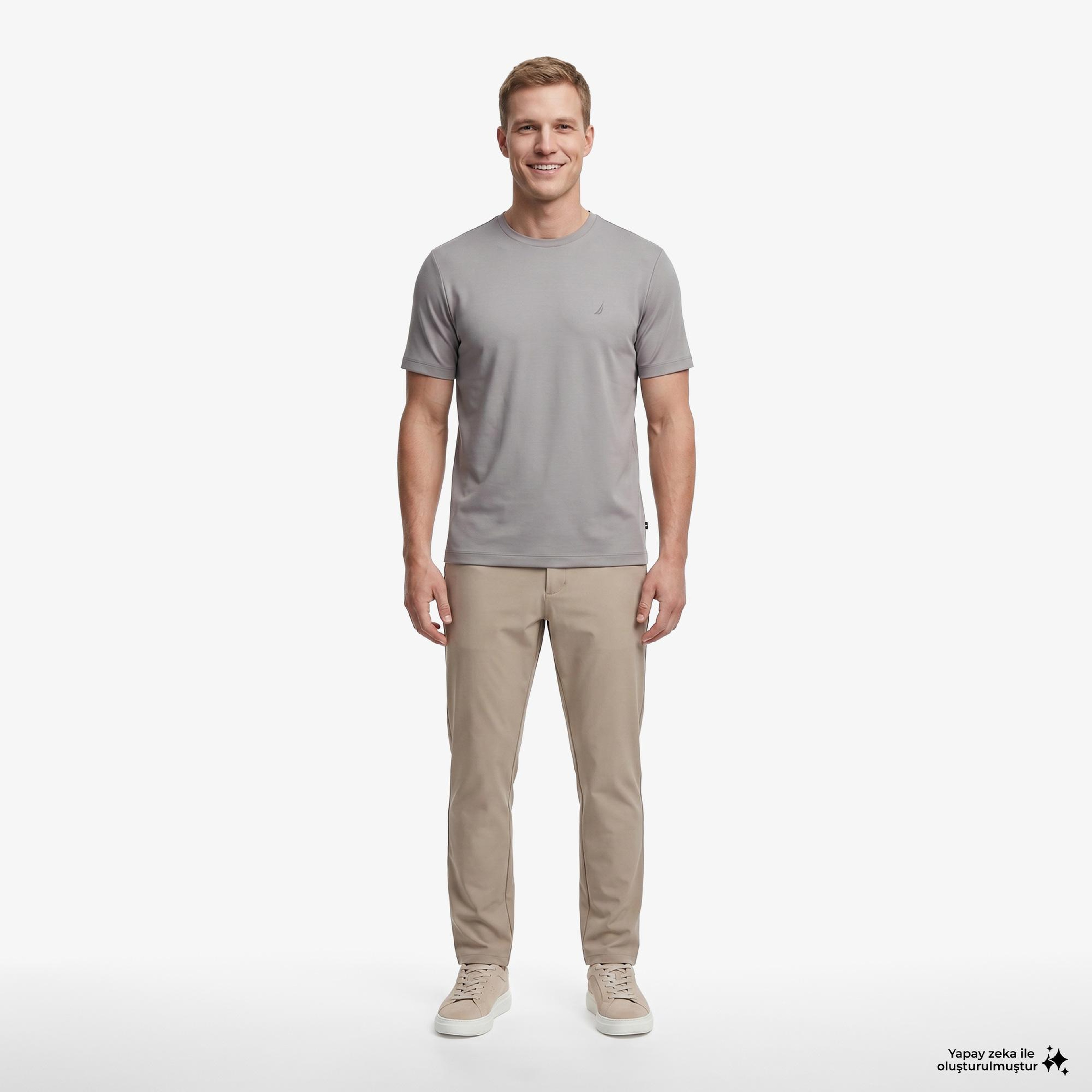 Nautica Erkek Bej Slim Fit Su İtici Pantolon