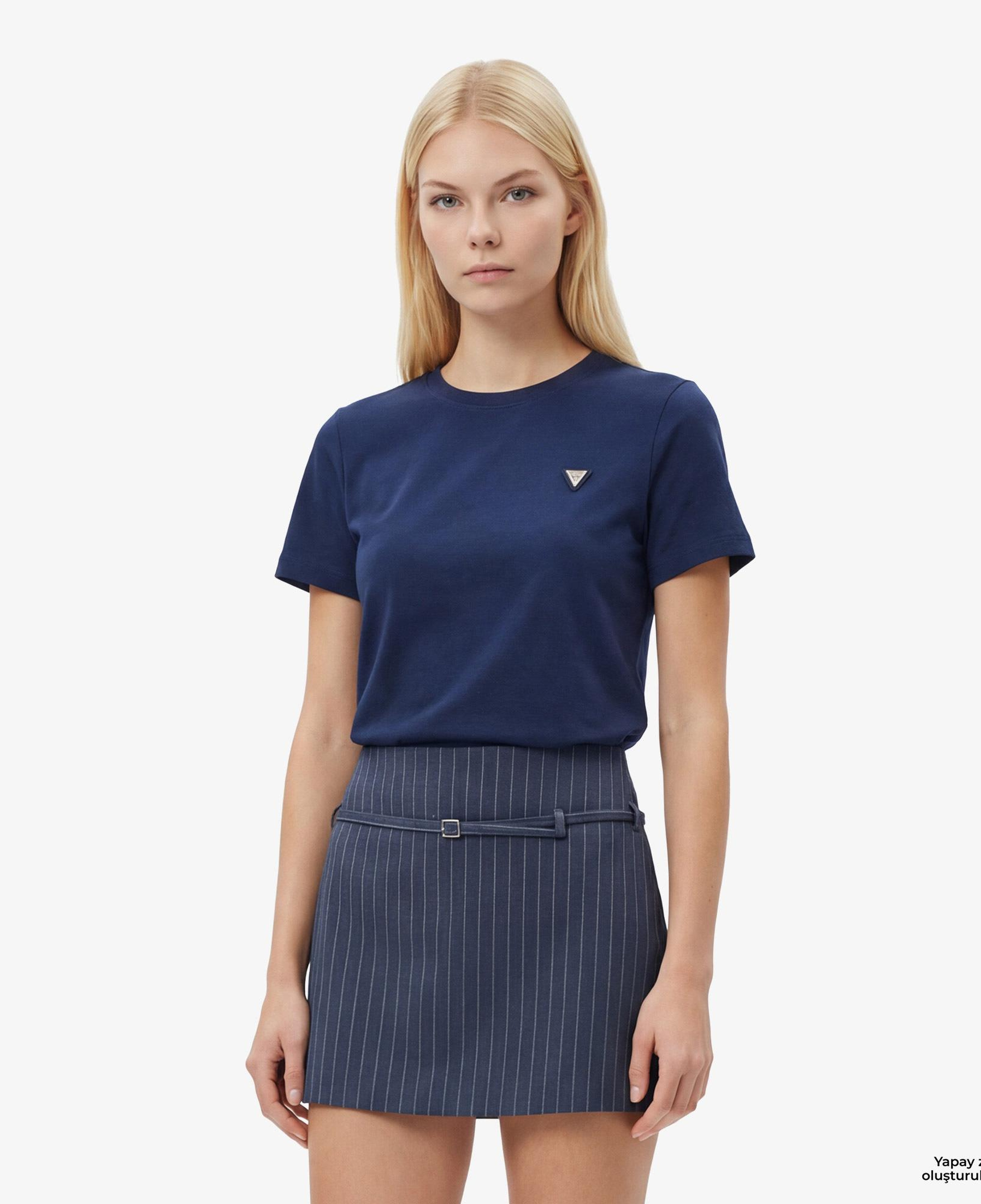Guess Sonia Aktif Modal Karışımlı Slim Fit Kadın Mavi T-Shirt