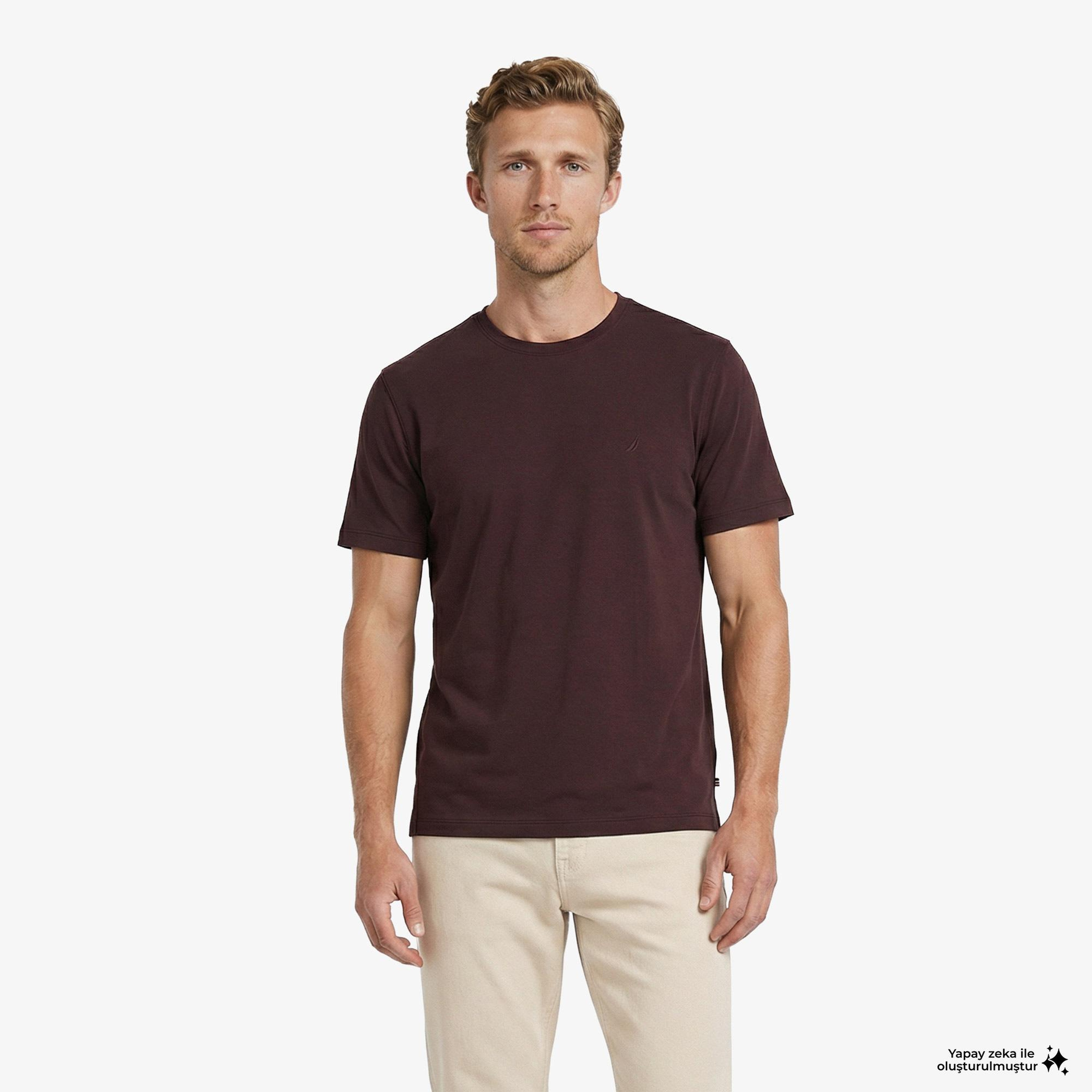 Nautica Erkek Kahverengi Regular Fit T-Shirt