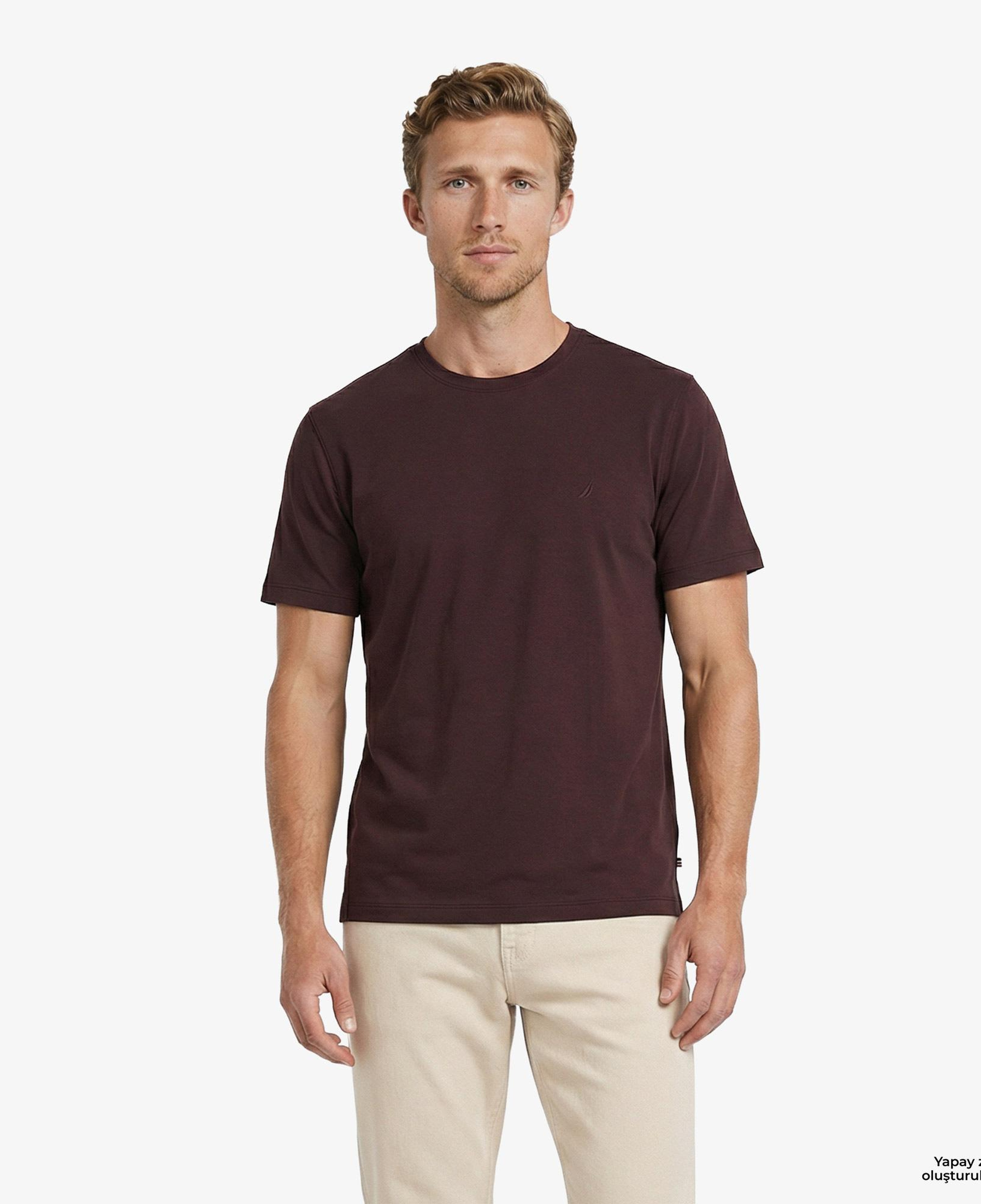 Nautica Erkek Kahverengi Regular Fit T-Shirt