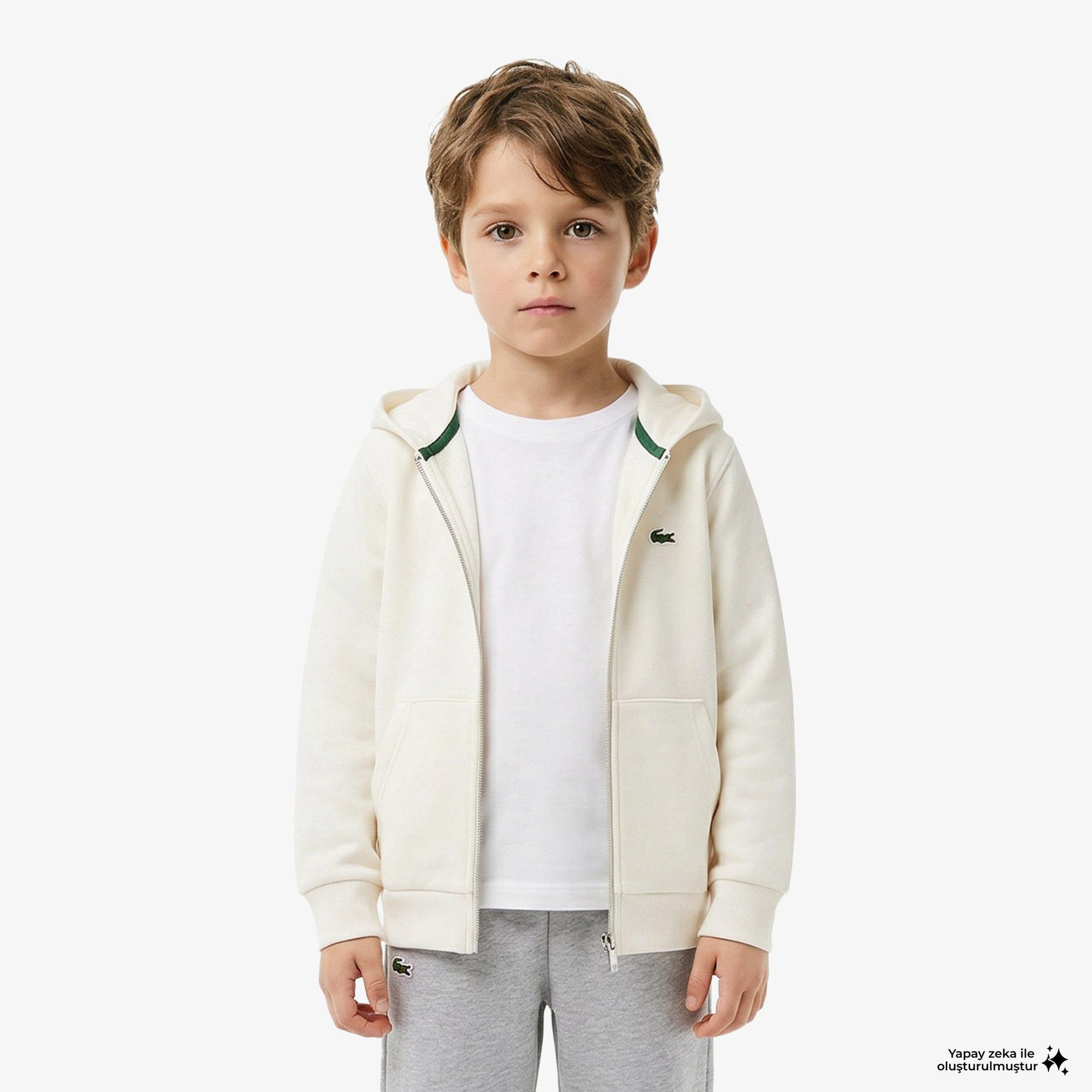 Çocuk Kapüşonlu Krem Sweatshirt