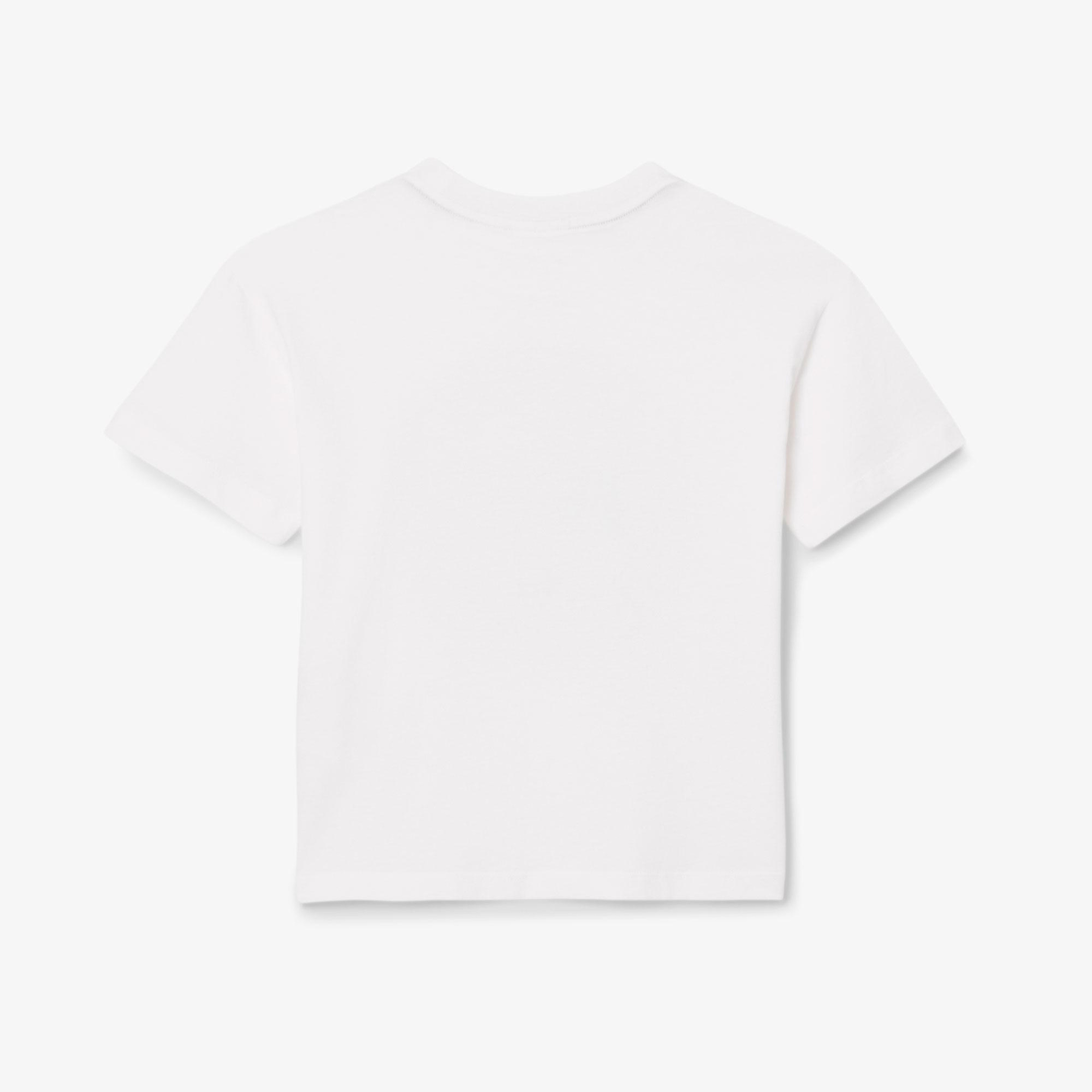 Çocuk Bisiklet Yaka Baskılı Beyaz T-Shirt