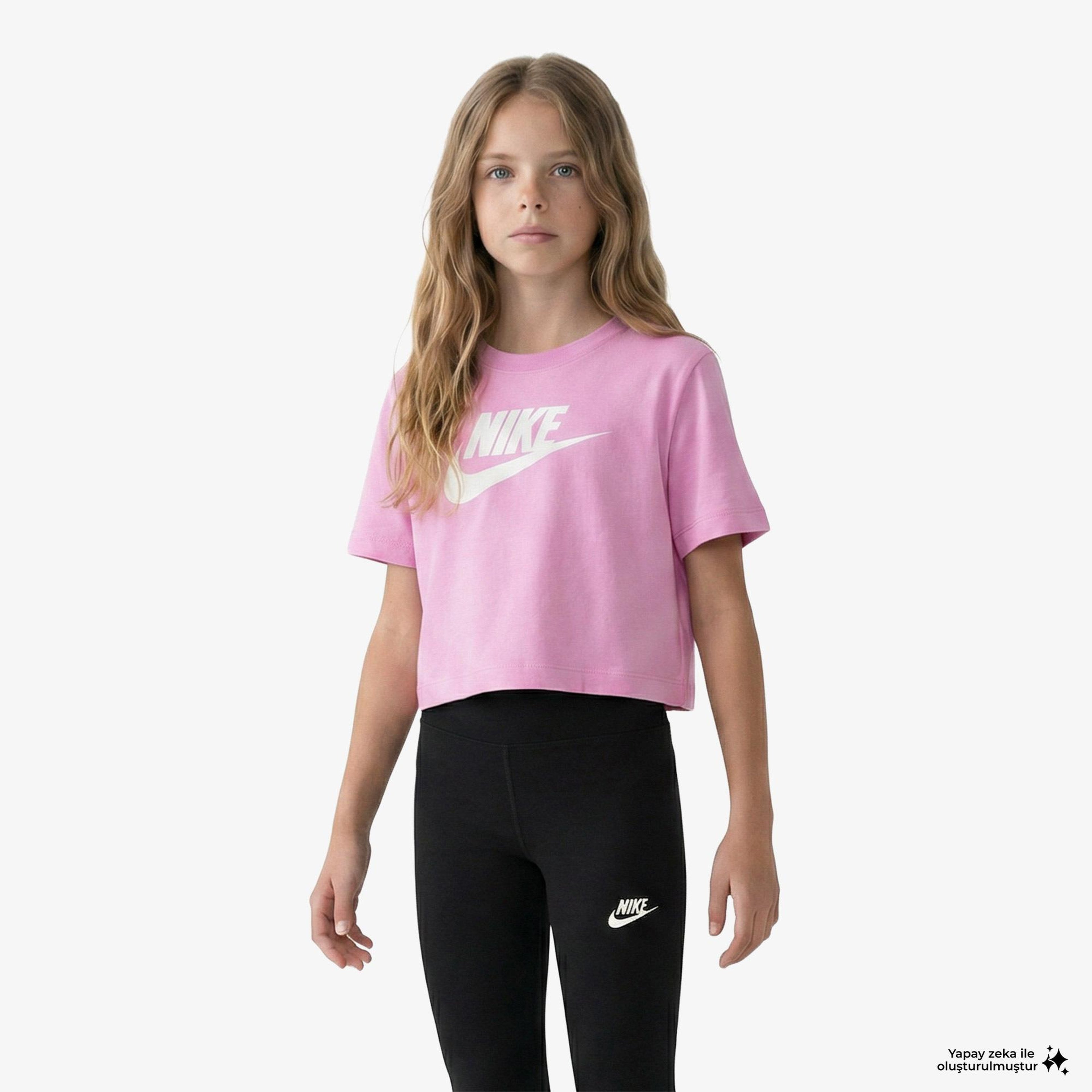 Nike Sportswear Futura Çocuk Pembe Crop T-Shirt