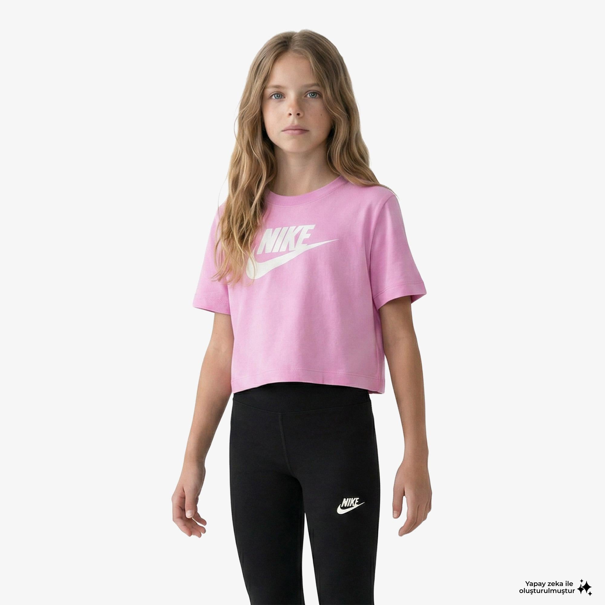 Nike Sportswear Futura Çocuk Pembe Crop T-Shirt