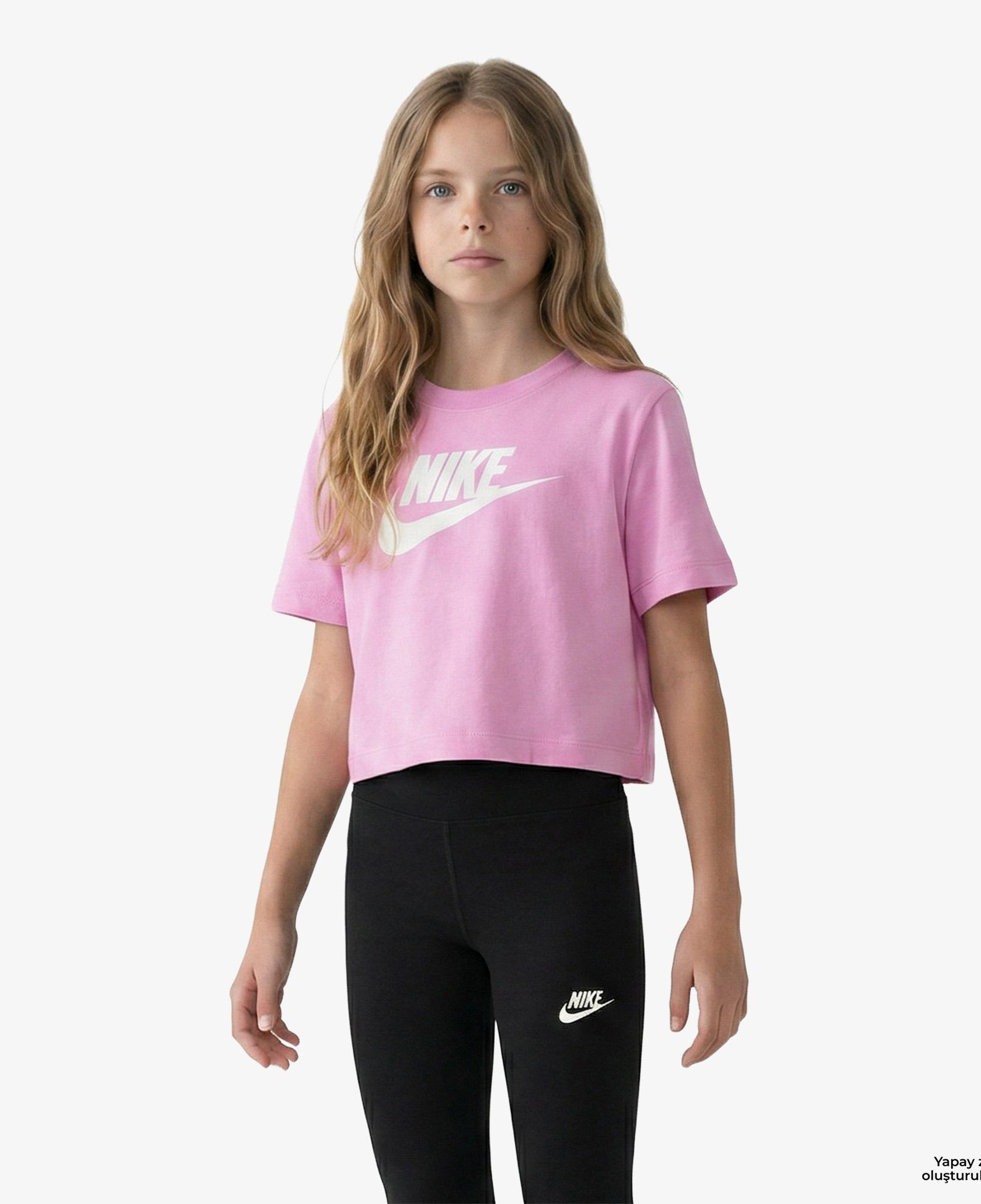 Nike Sportswear Futura Çocuk Pembe Crop T-Shirt