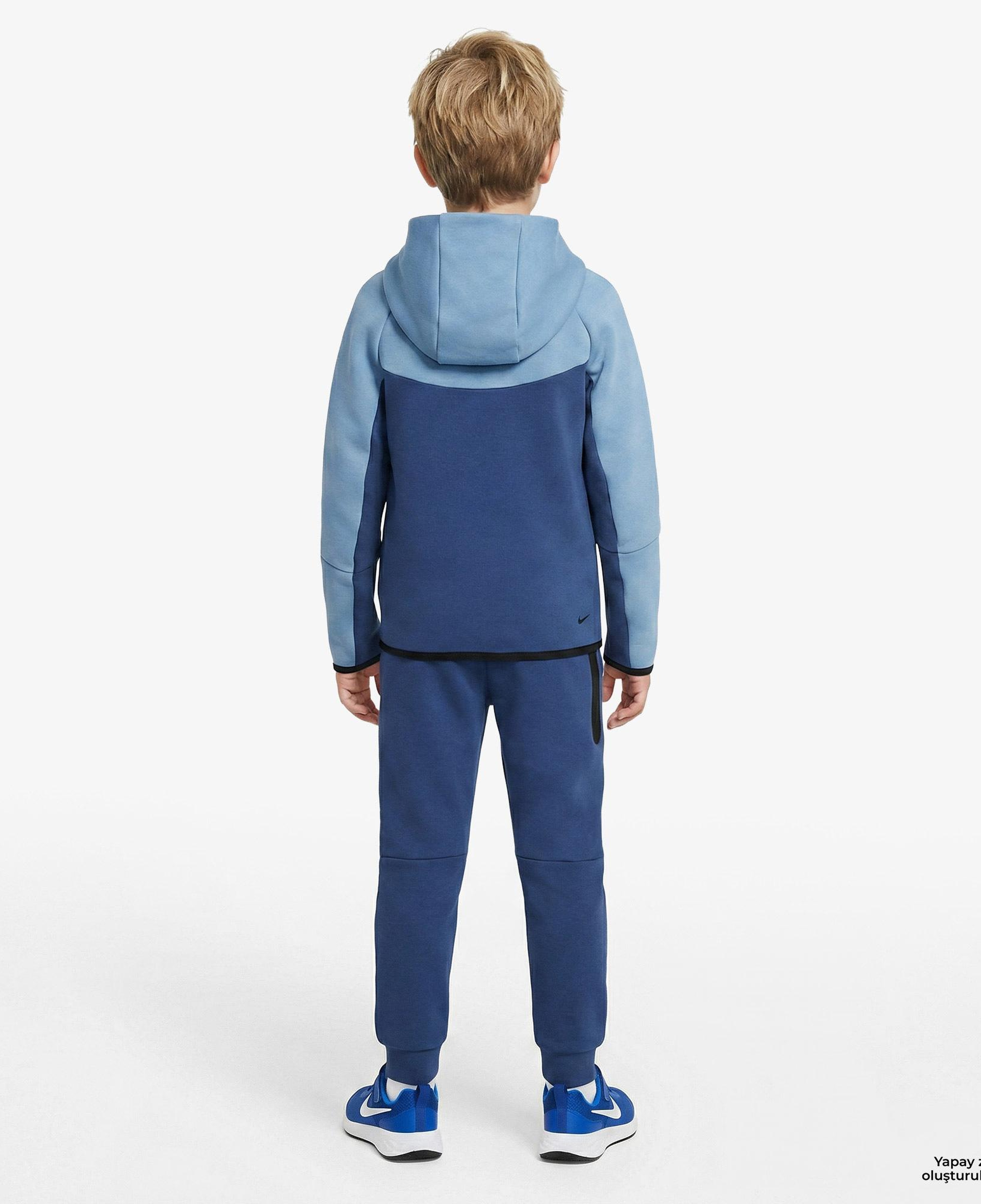 Nike Sportswear Tech Fleece Çocuk Mavi Eşofman Üstü