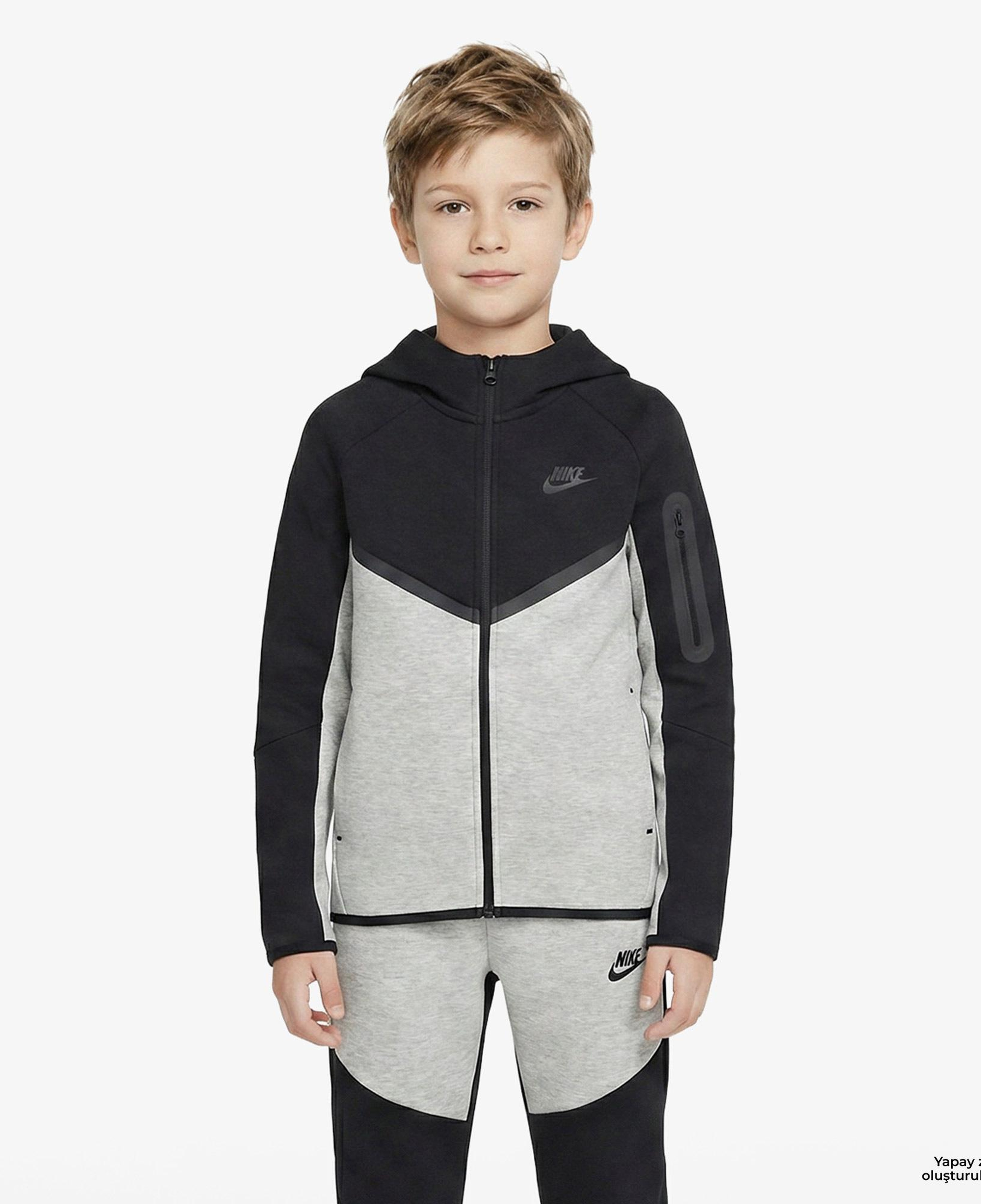 Nike Sportswear Tech Fleece Çocuk Siyah Eşofman Üstü