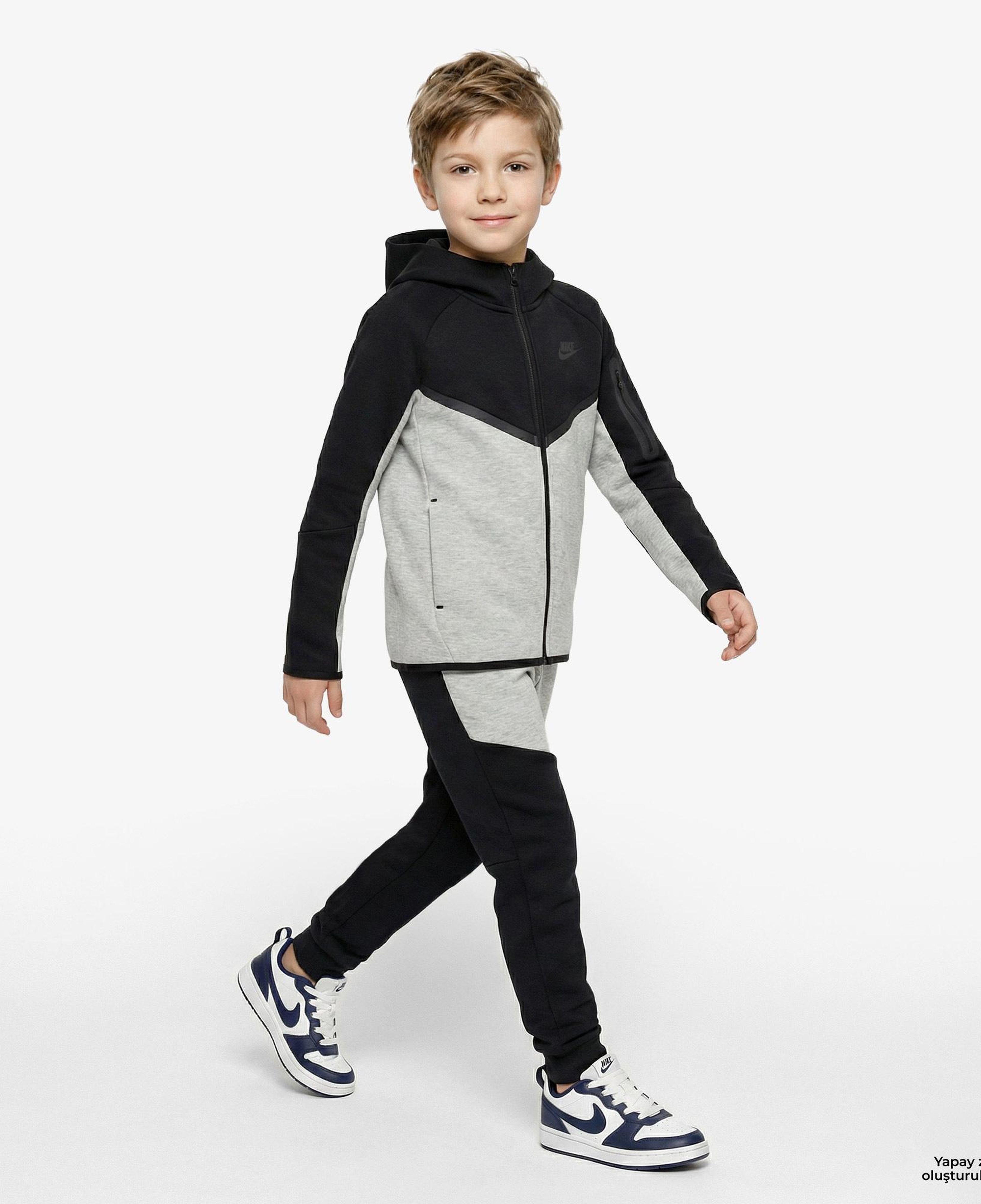 Nike Sportswear Tech Fleece Çocuk Siyah Eşofman Üstü