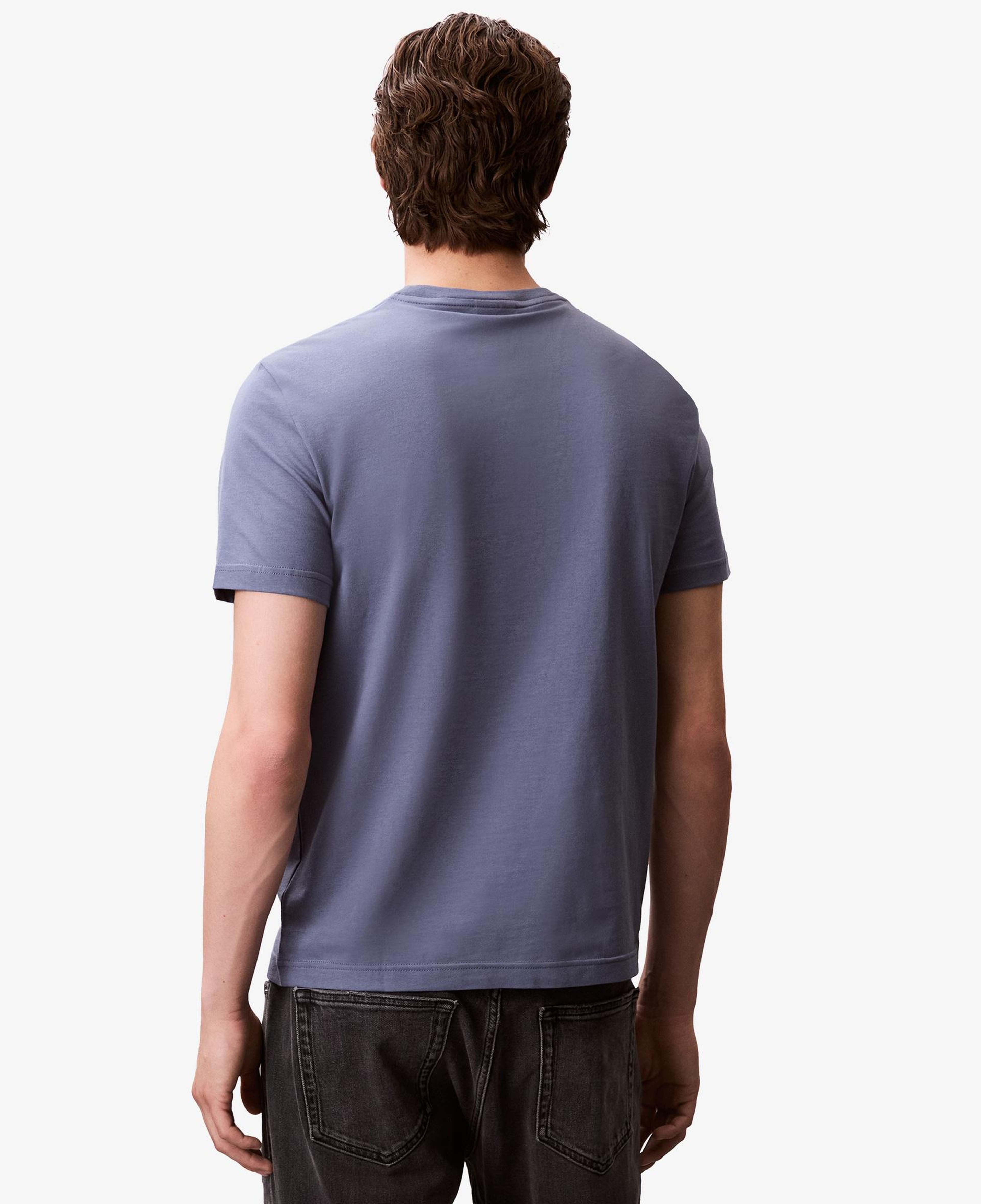 Calvin Klein Raised Editorial Logo Erkek Mavi T-Shirt