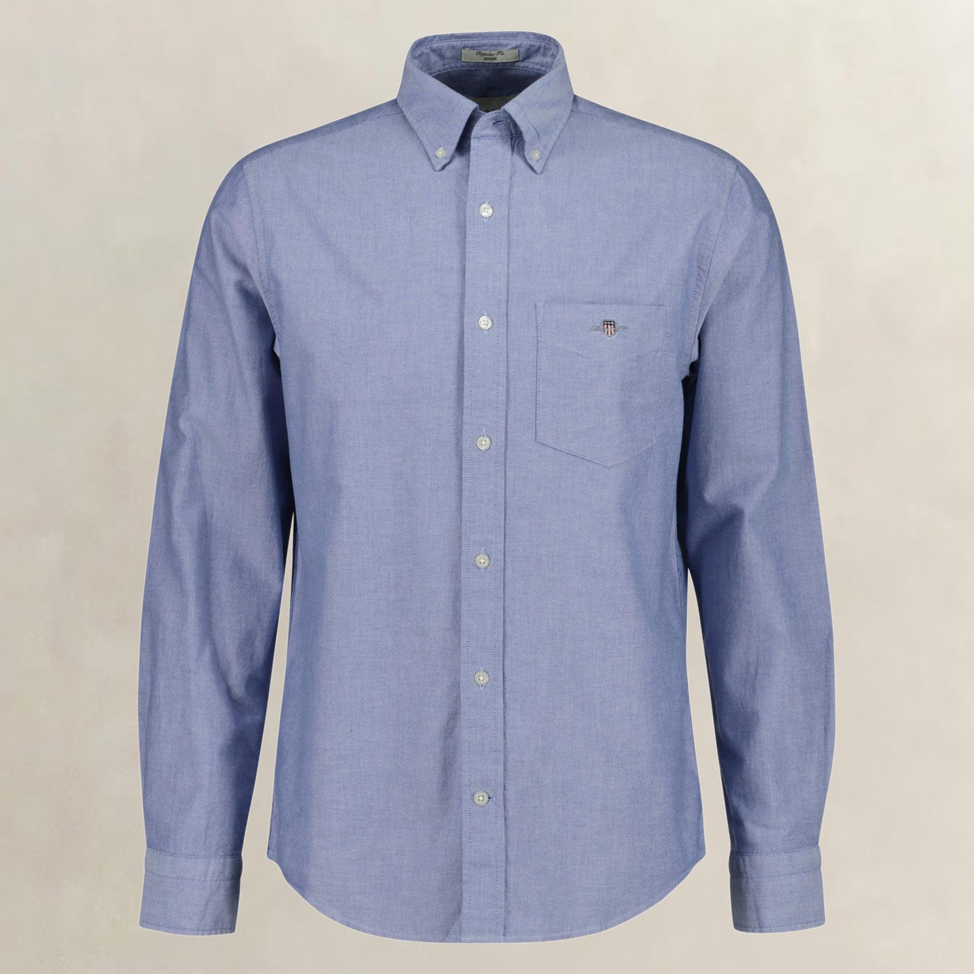 GANT Erkek Mavi Regular Fit Logolu Gömlek