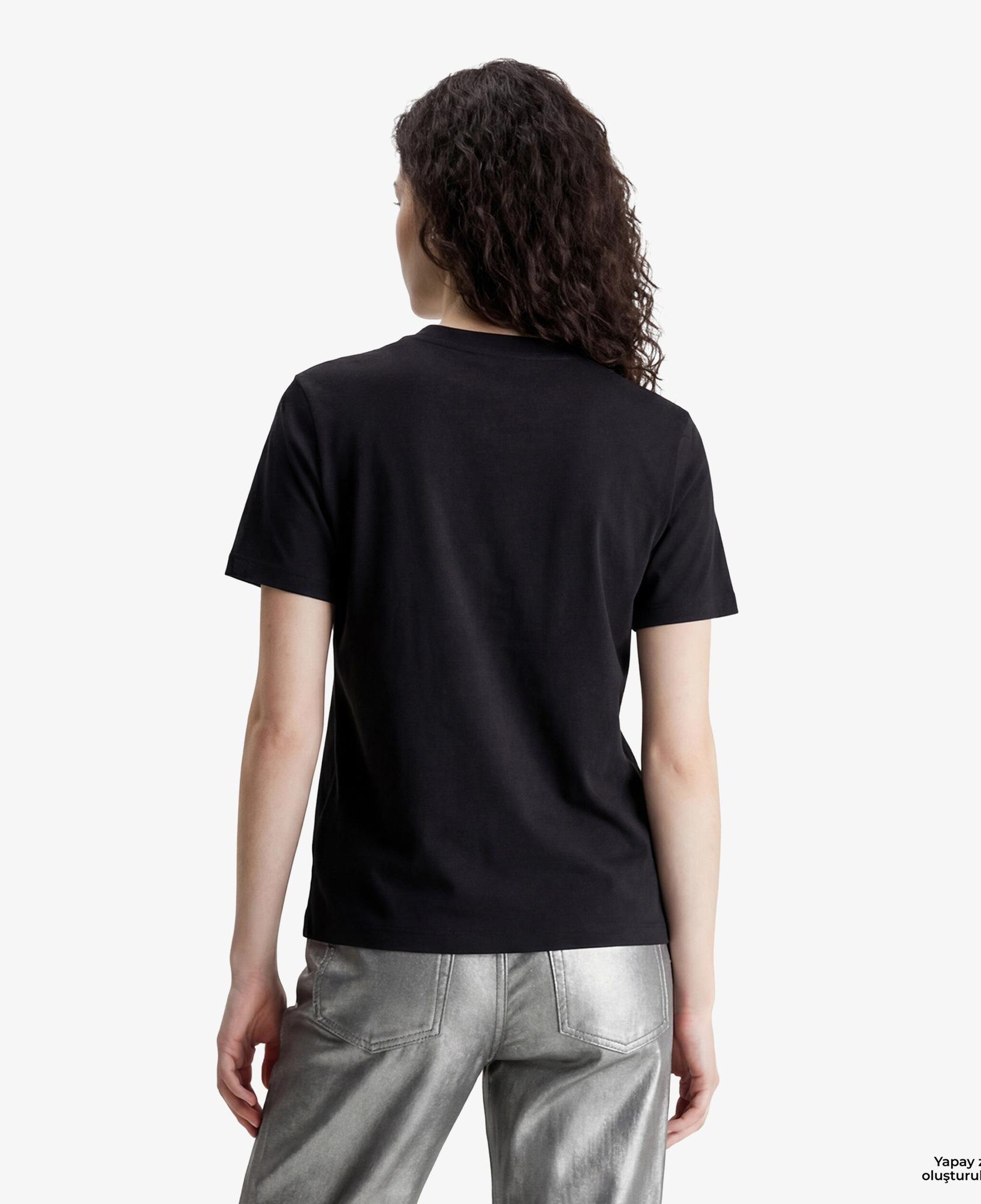 Calvin Klein Classic Monologo Metallic Kadın Siyah T-Shirt