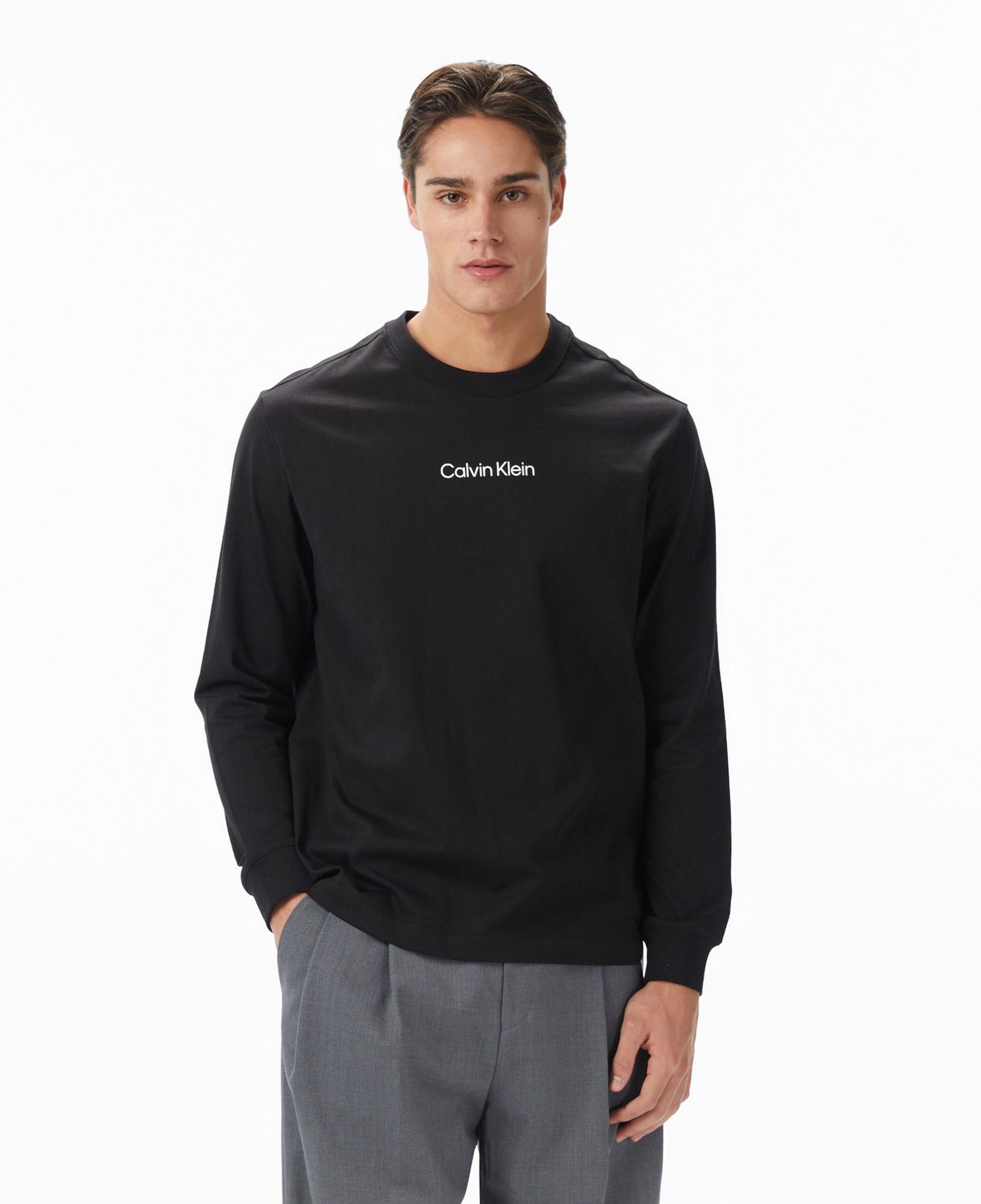 Calvin Klein Standard Logo Crew Erkek Siyah T-Shirt
