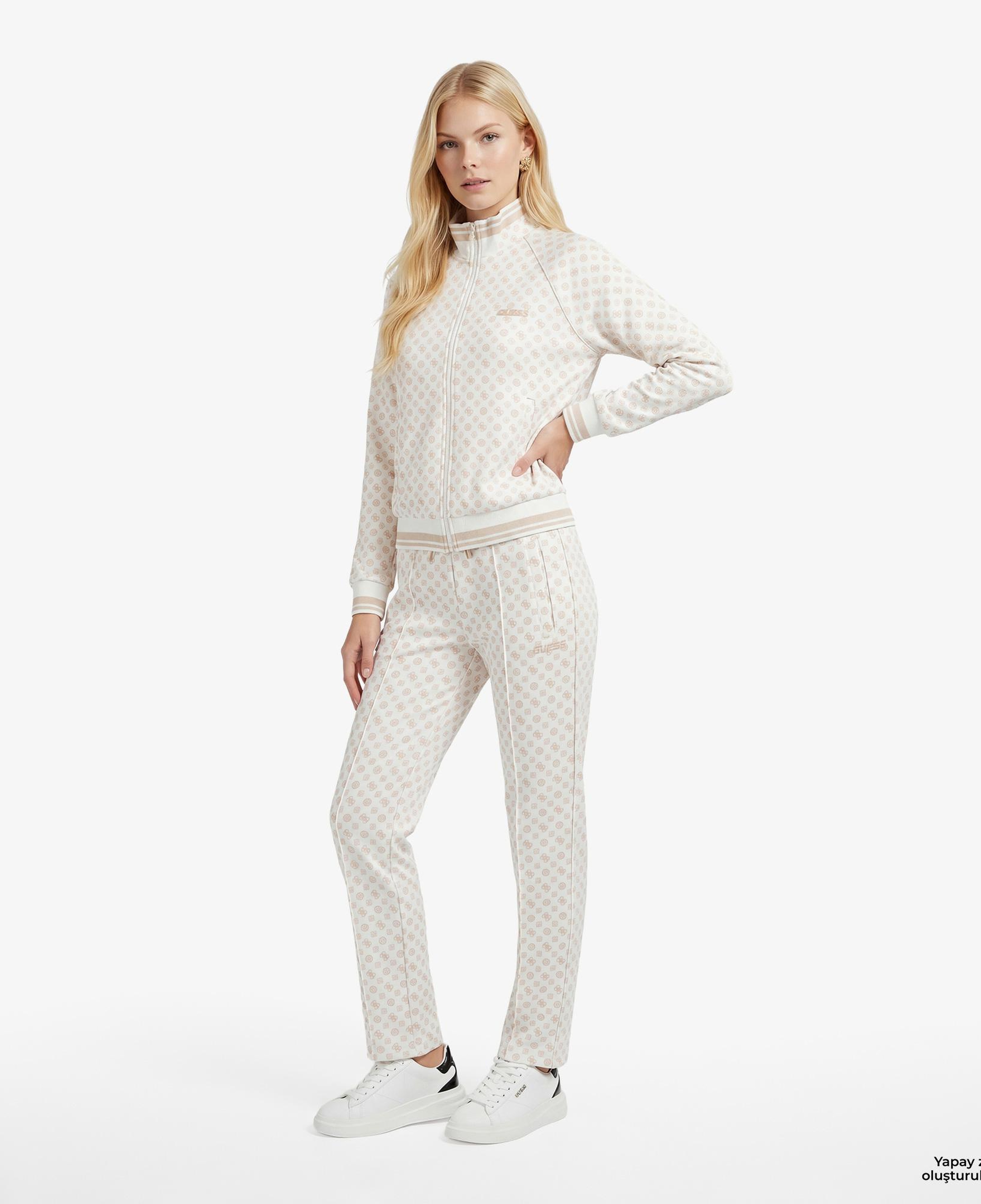 Guess Aggie Aktif Scuba Kadın Krem Sweatshirt