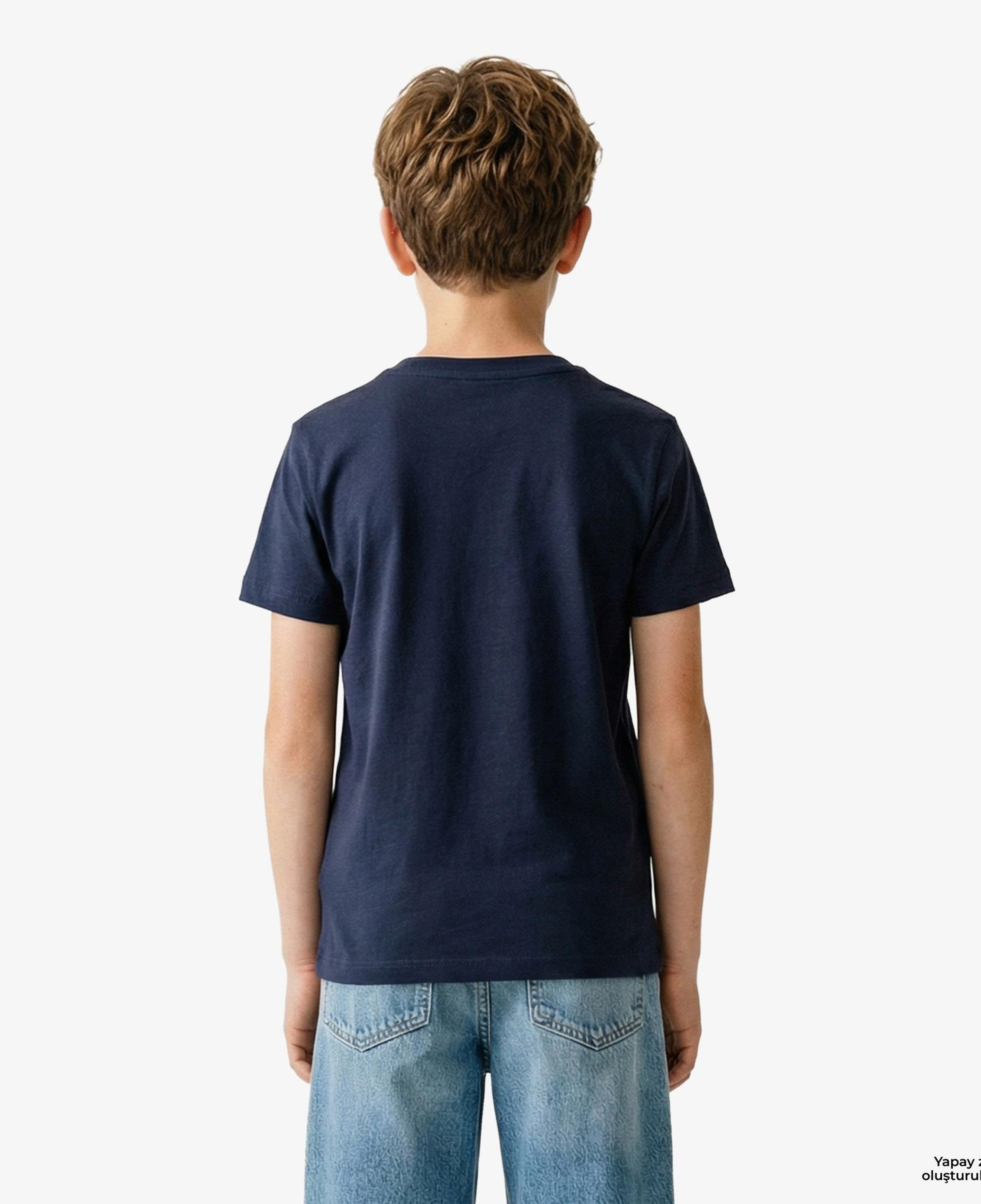 Tommy Hilfiger Curved Graphic Çocuk Lacivert T-Shirt