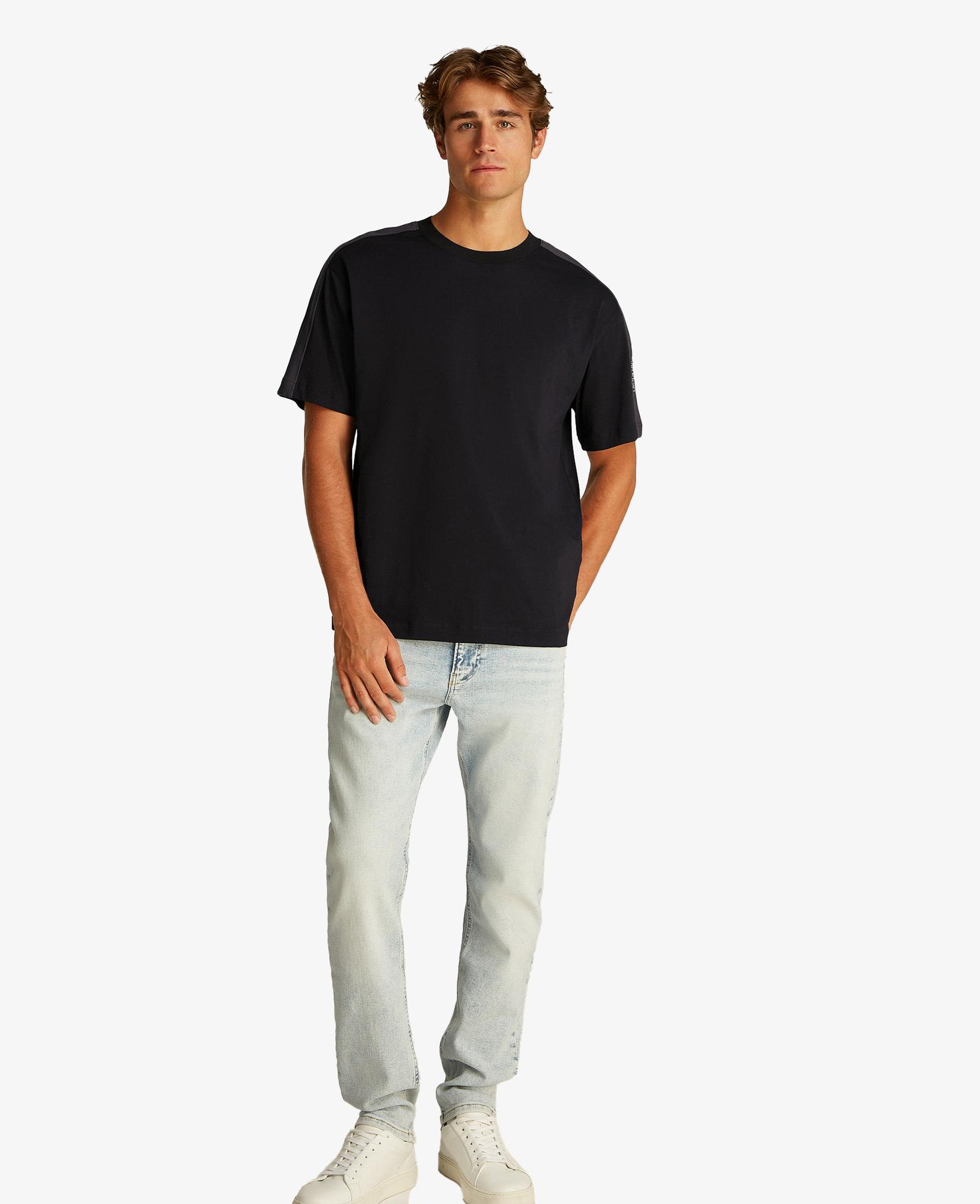 Calvin Klein Logo Tape Erkek Siyah T-Shirt