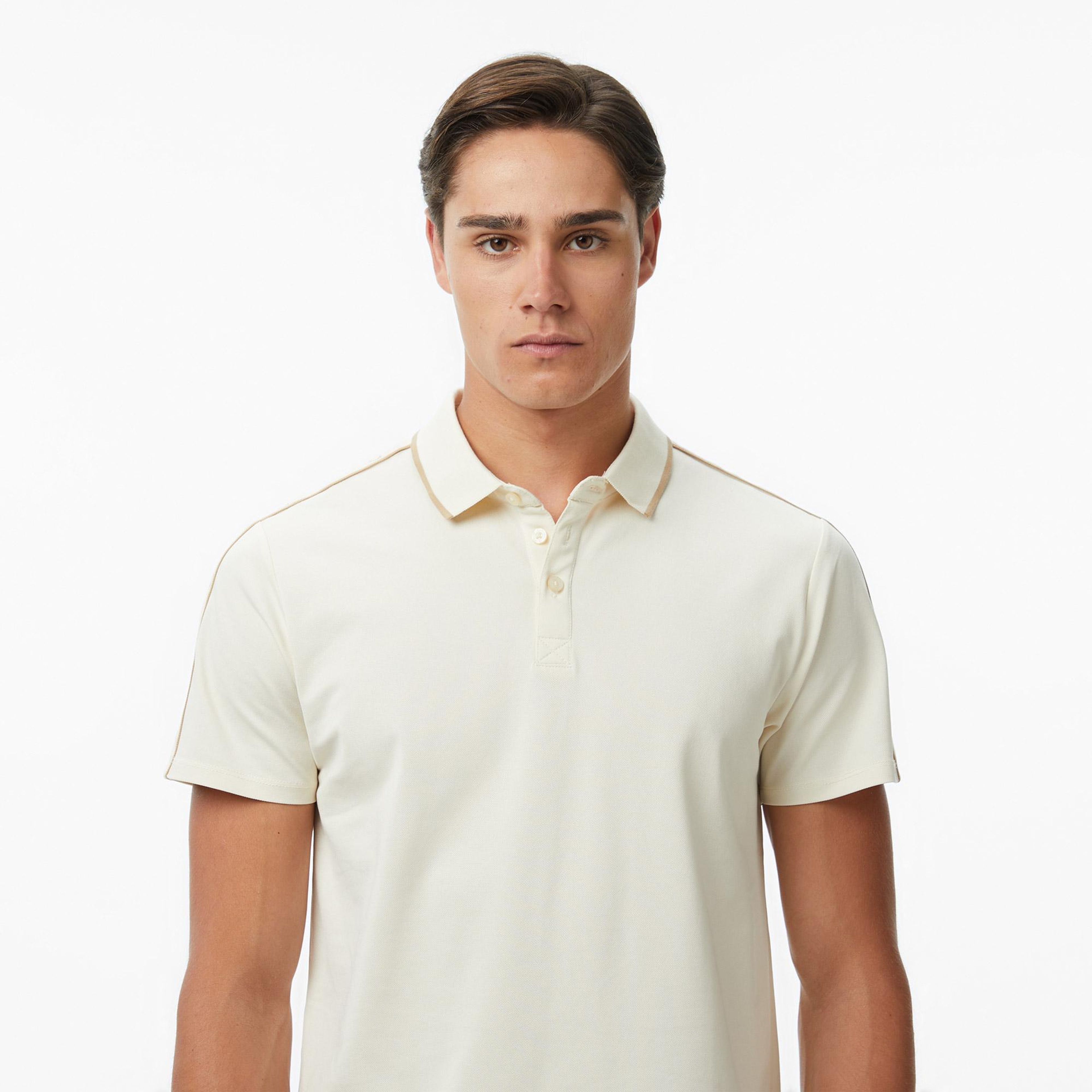 Guess Quattro Erkek Bej Polo T-Shirt