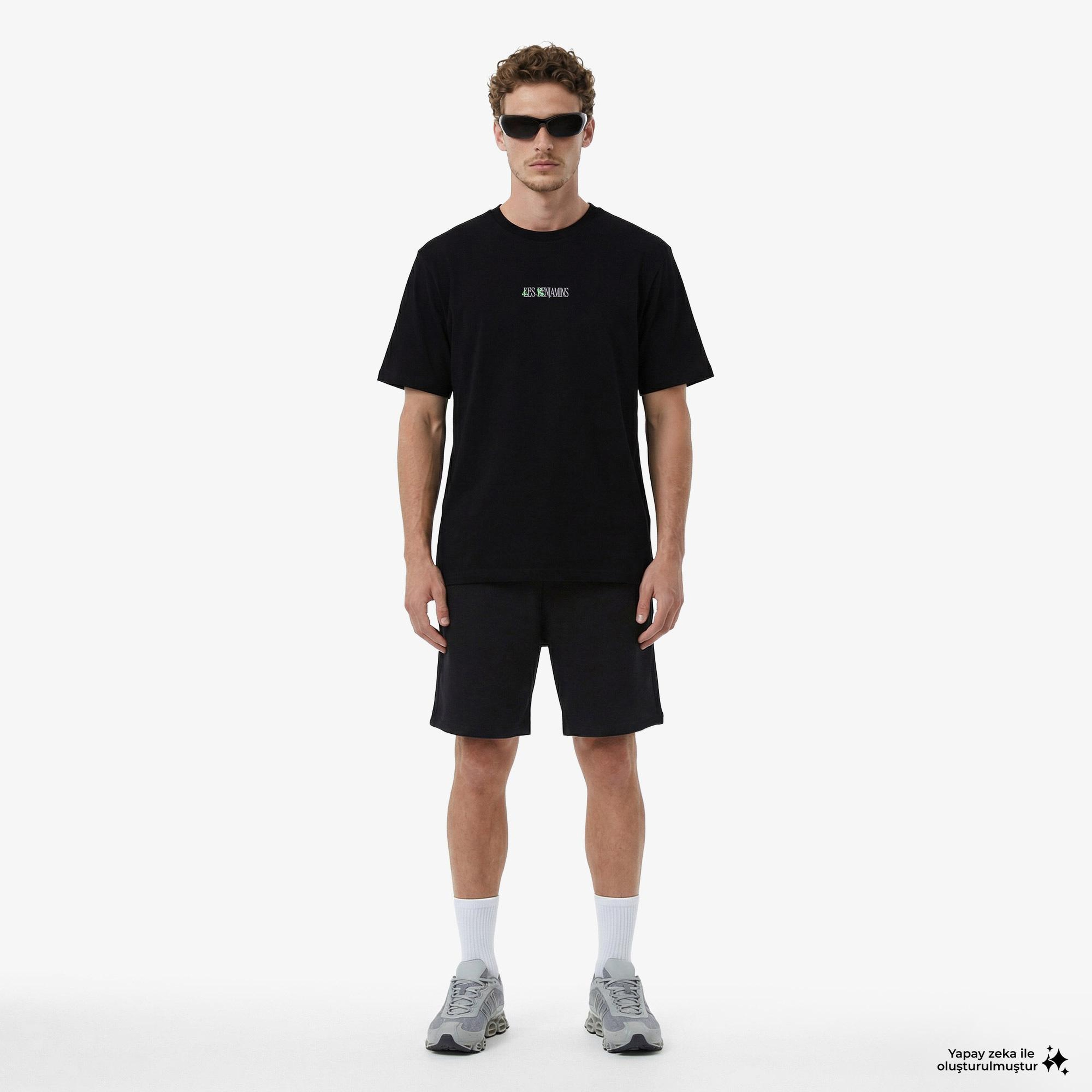 Les Benjamins 006 Unisex Siyah Oversized T-Shirt