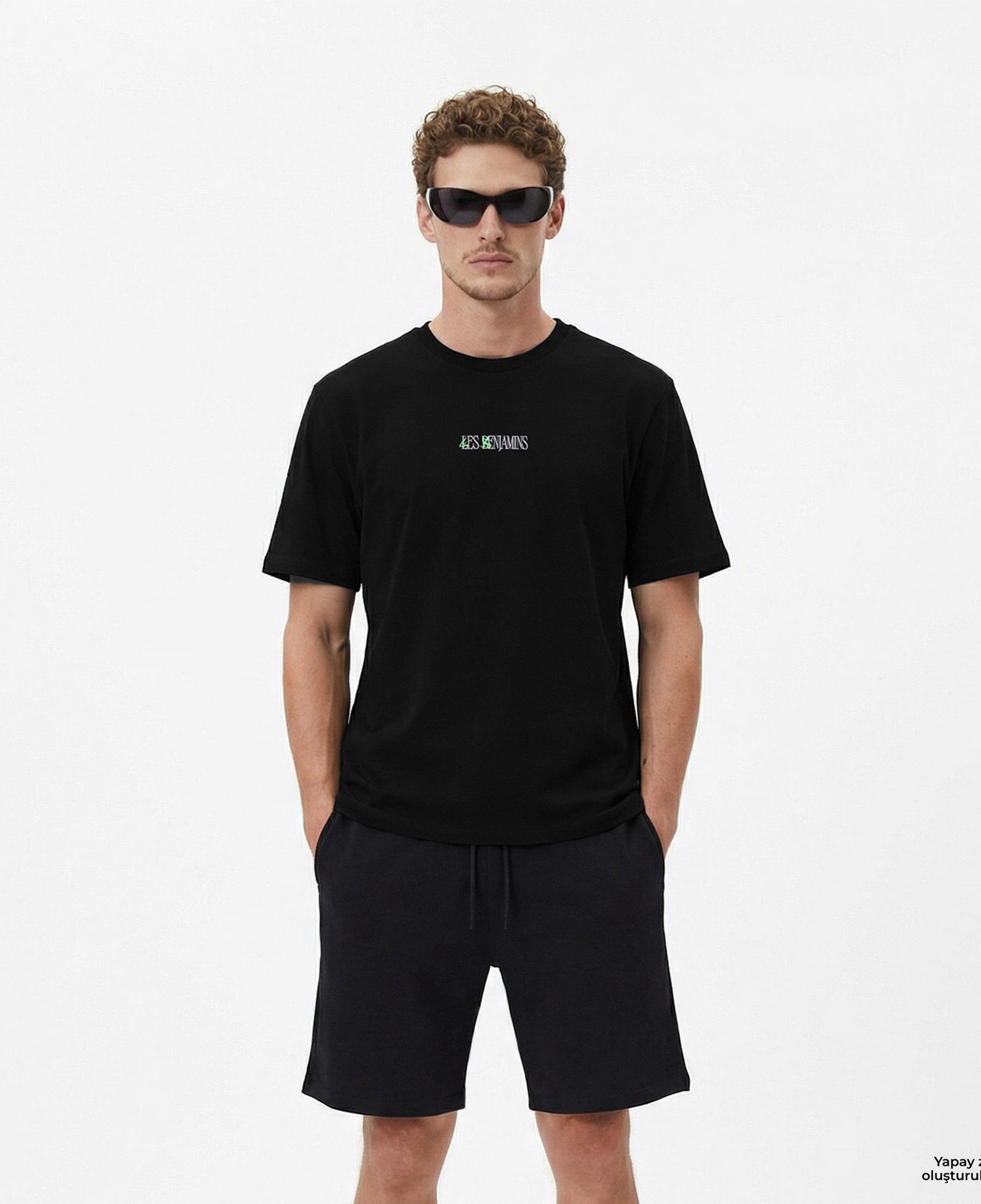 Les Benjamins 006 Unisex Siyah Oversized T-Shirt