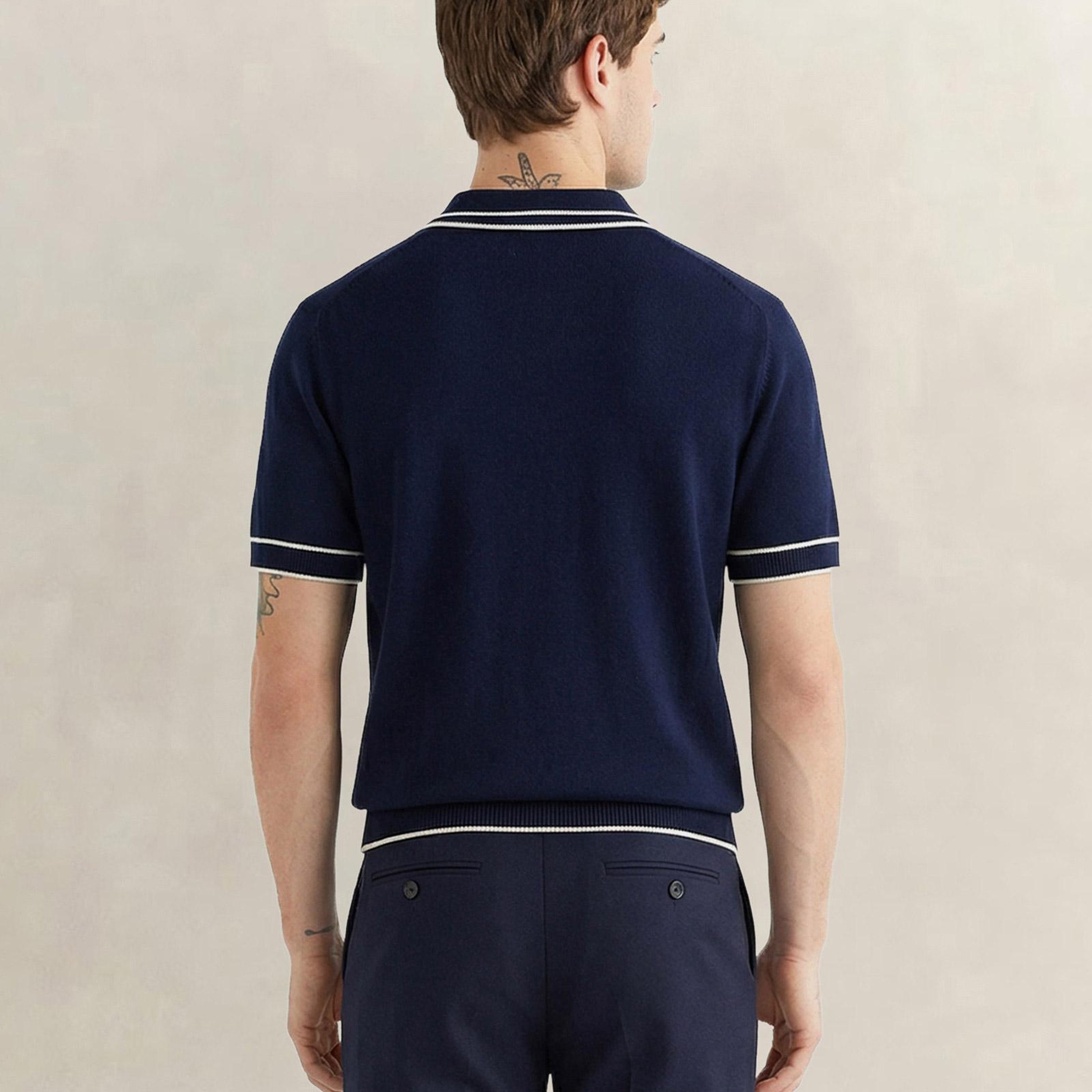 GANT Erkek Lacivert Regular Fit Kısa Kollu Triko