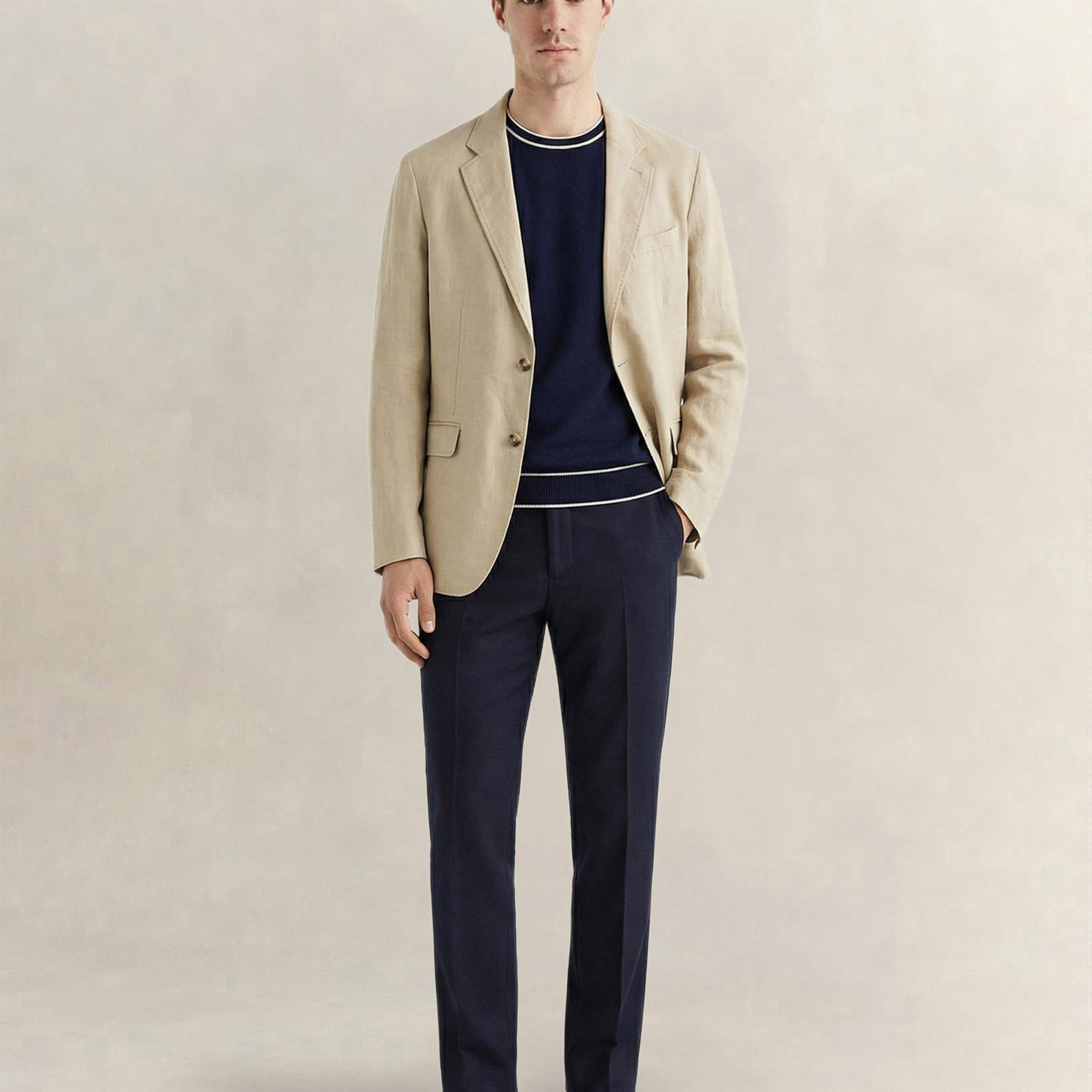 GANT Erkek Lacivert Regular Fit Kısa Kollu Triko