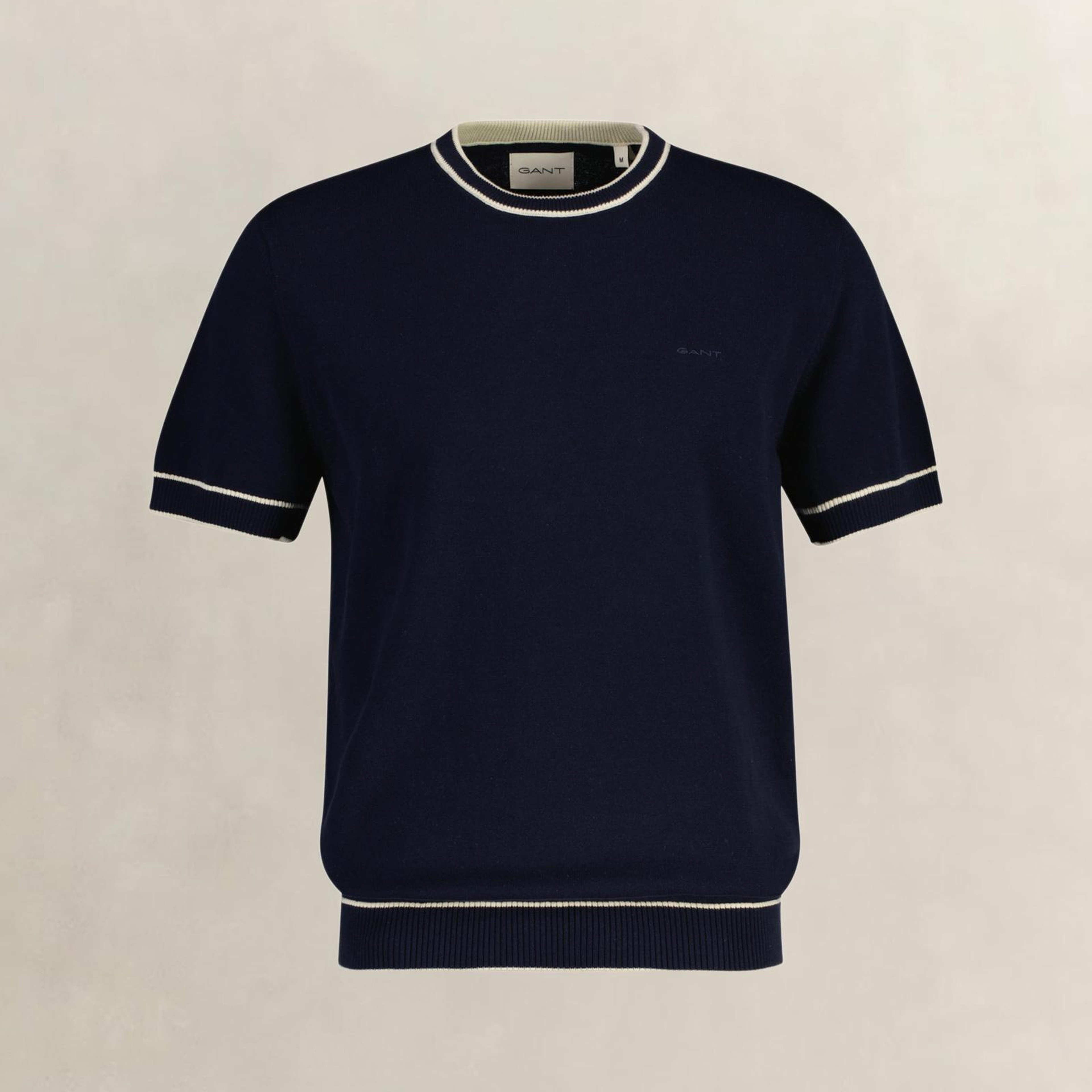 GANT Erkek Lacivert Regular Fit Kısa Kollu Triko